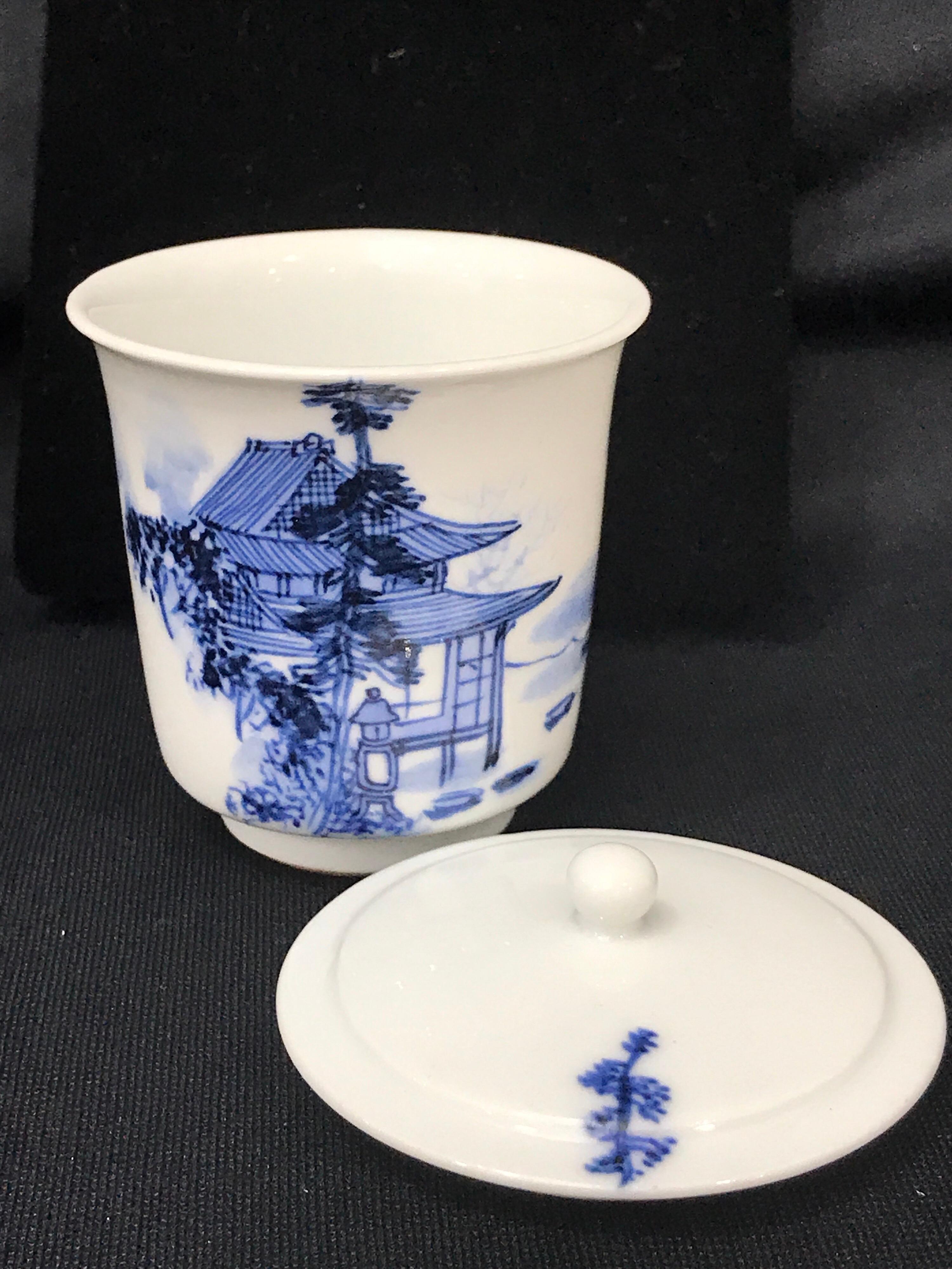 Two Japanese Arita Covered Cups For Sale 4