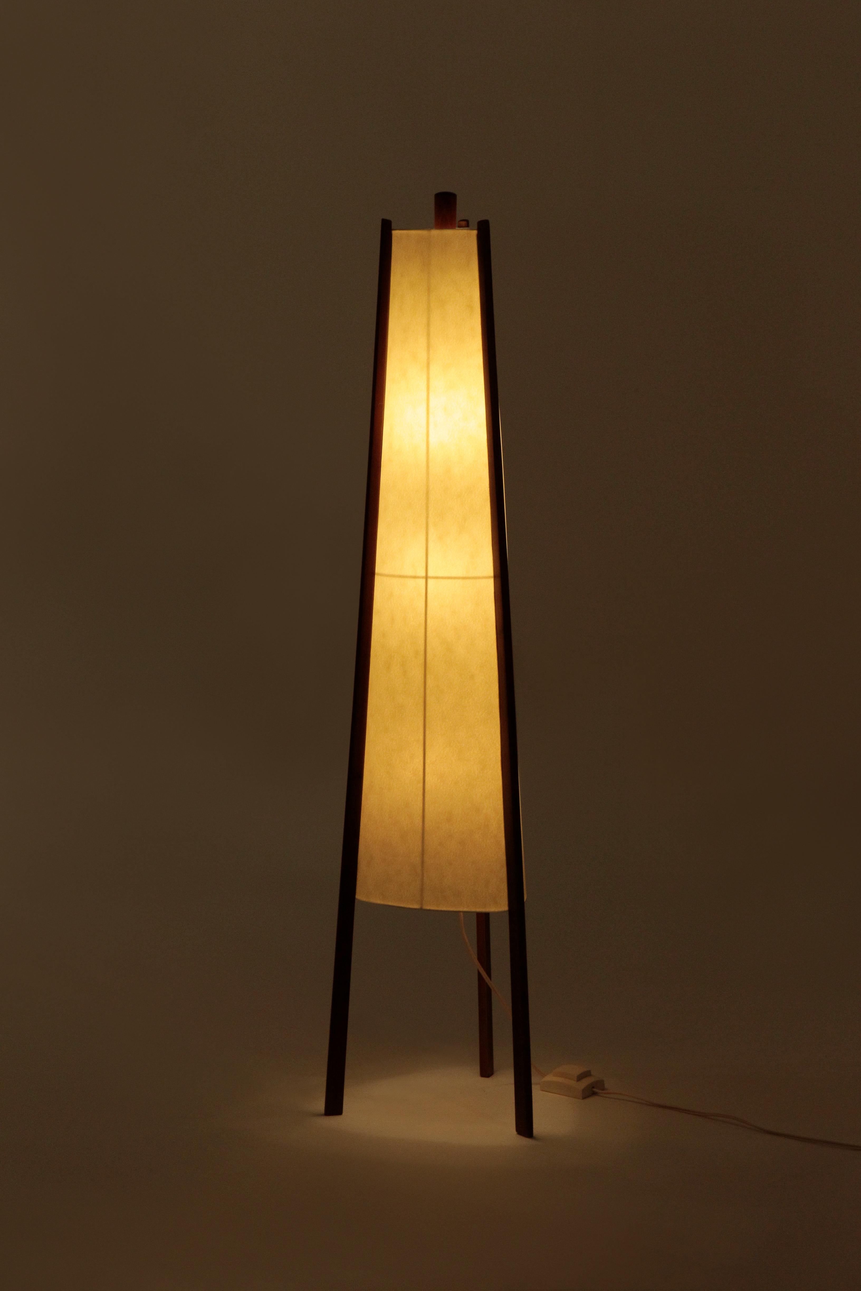 Swiss Floor Lamp Walnut, 1950s 6