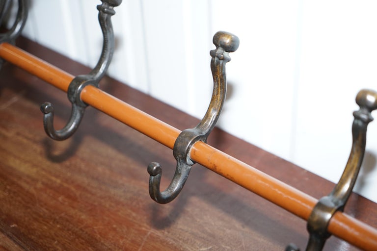 Rare Solid BronzeMounted Horse Head Equestrian Coat Rack for the Wall