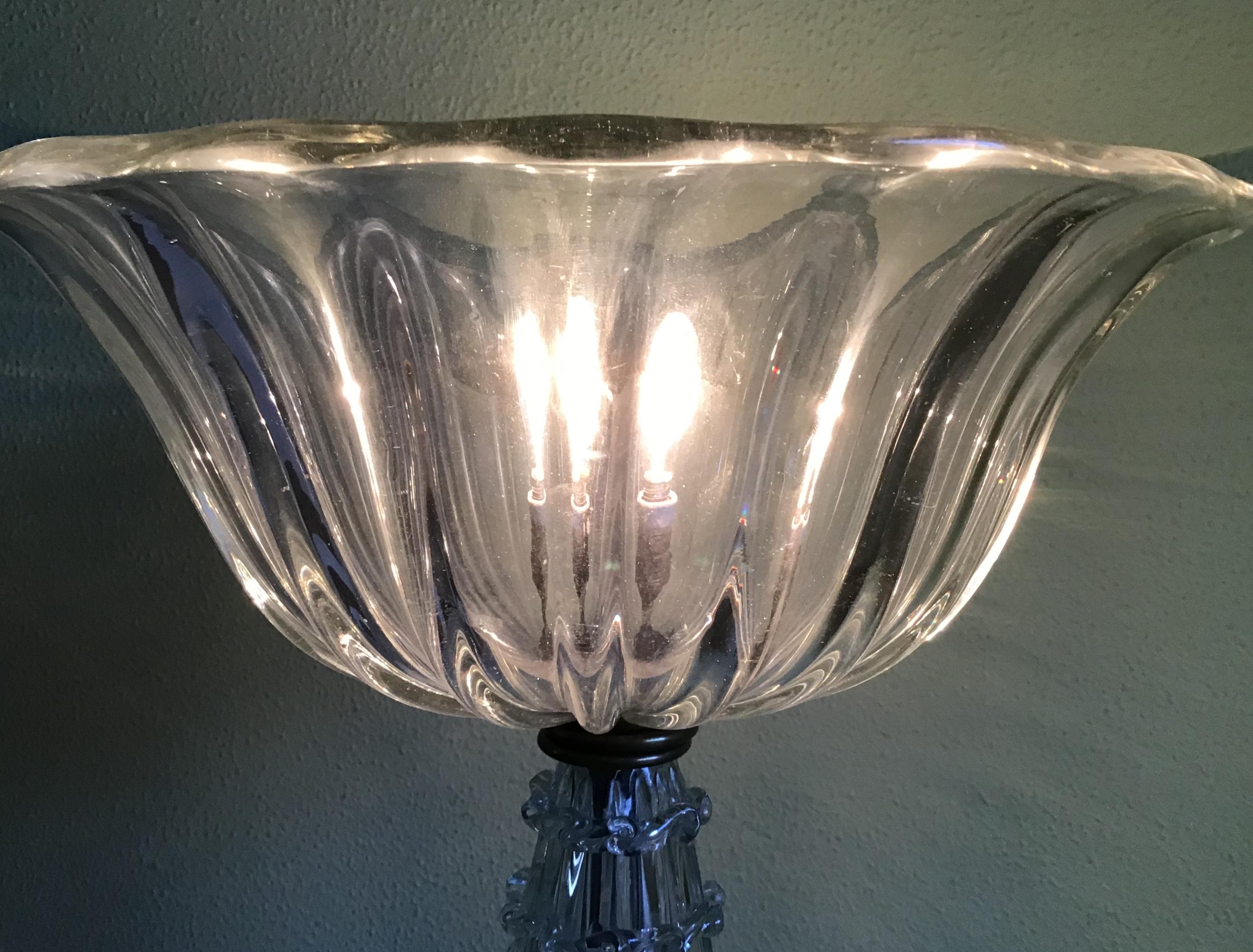 Barovier e Toso Floor Lamp Murano Glass Brass, 1940 7