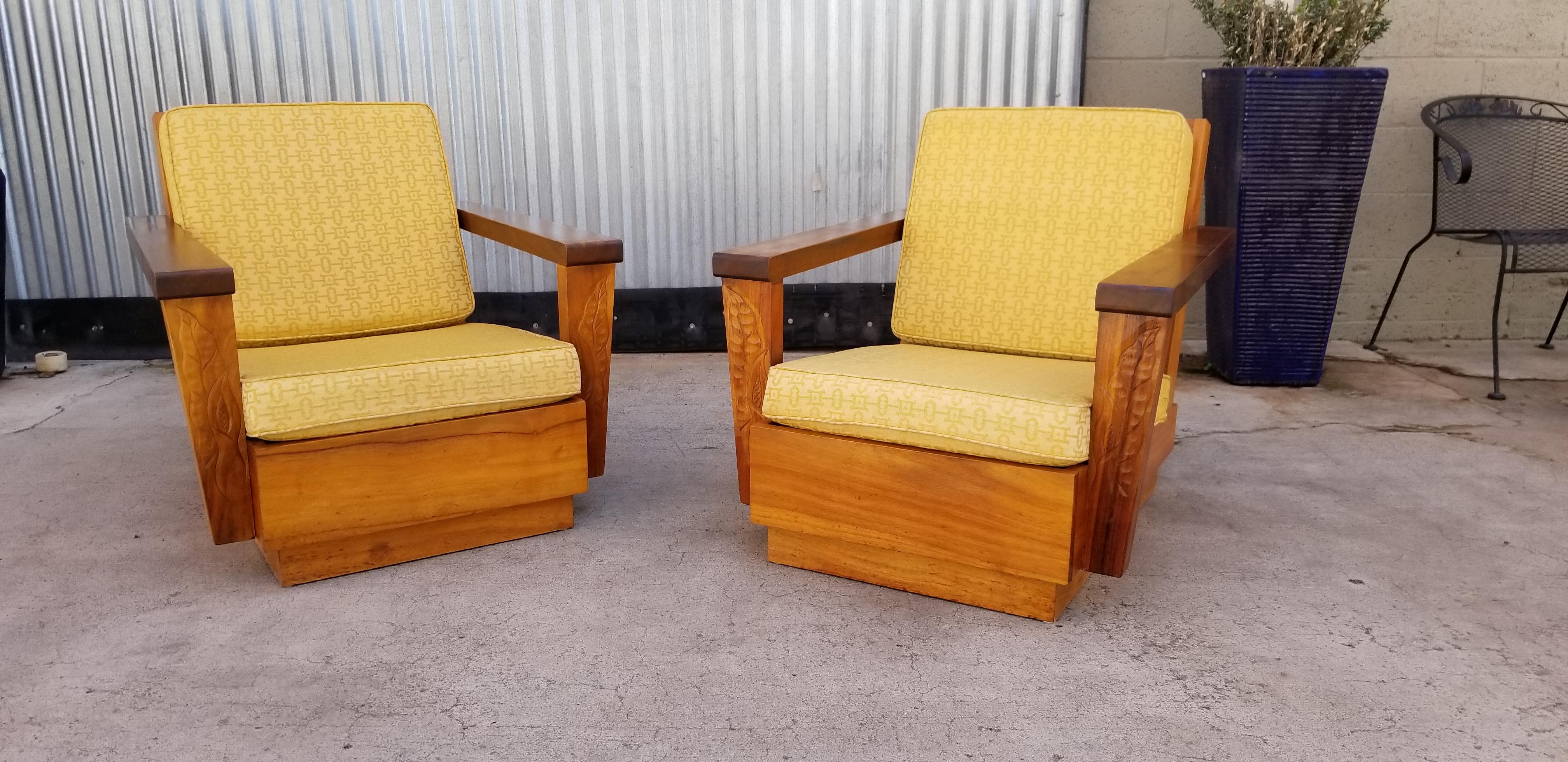 Lounge Chairs Hand Carved in Solid Koa 6