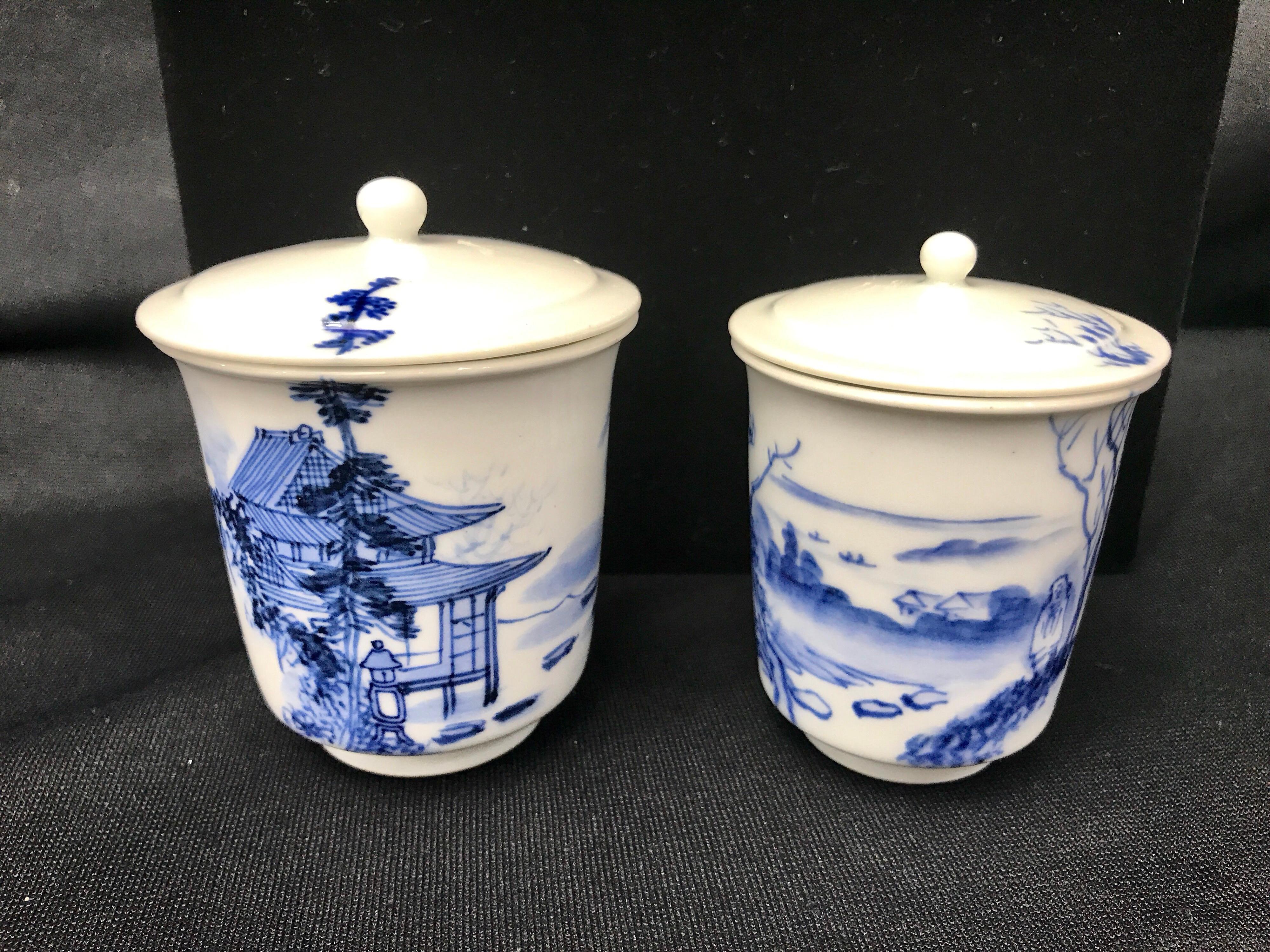 Two Japanese Arita Covered Cups For Sale 7