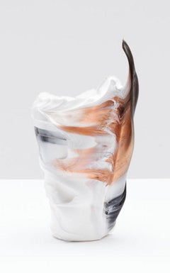 Established & Sons Plume Vase in White with Black Detail by Alessandro Cliffo