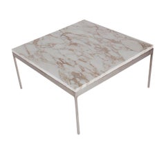 Mid-Century Modern Small Square Marble Cocktail Table by Nicos Zographos