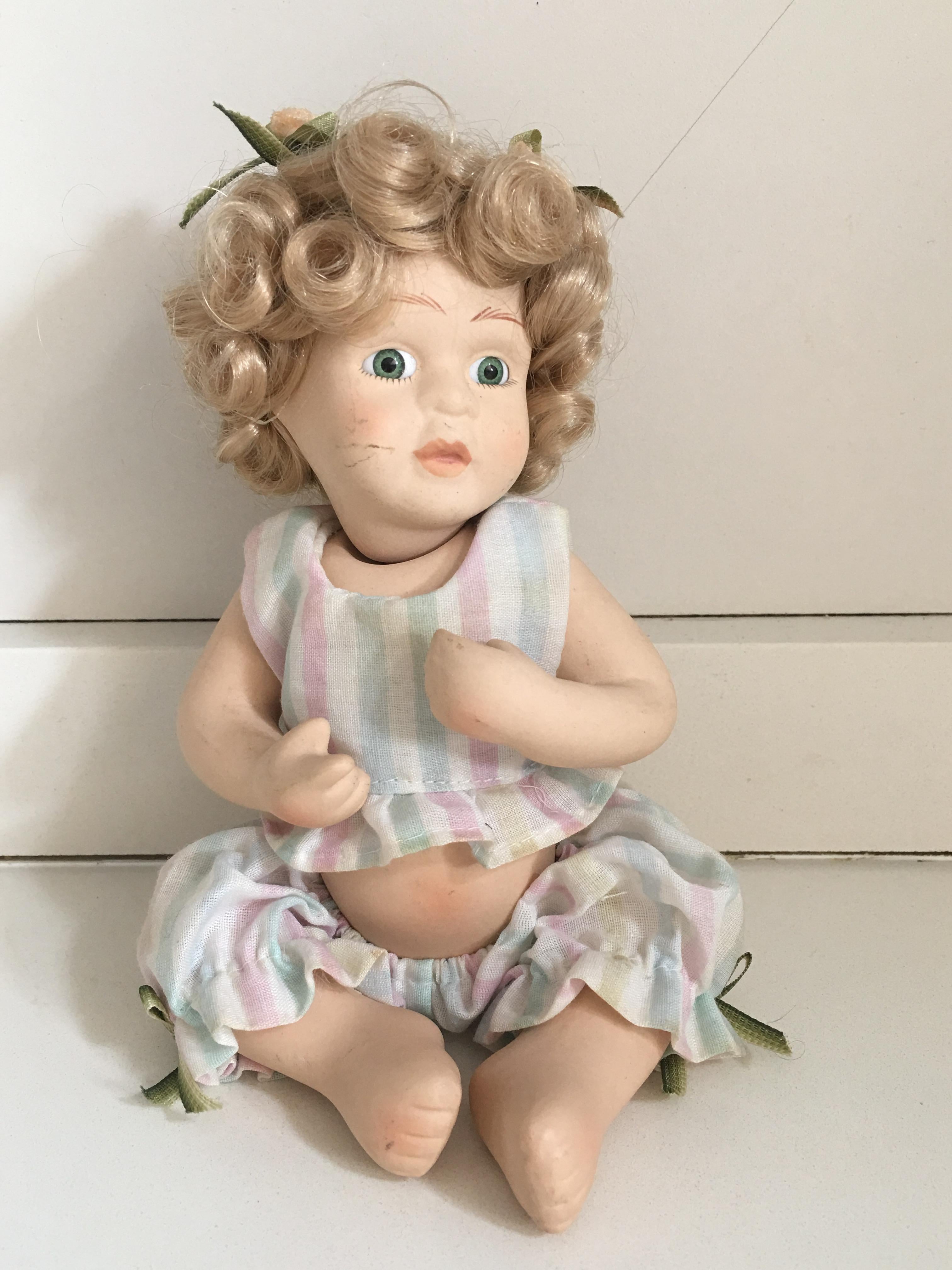 Midcentury Antique Bisque Porcelain Doll.
 
