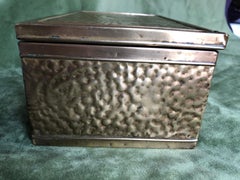 Antique Hammered Brass Box with Black Velvet Lining