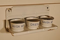 French Enamel, Three Canister Soap Dish Laundry Set