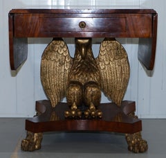 Restored Swedish Biedermeier circa 1850 Eagle Sofa Table Gold Gilt Eagle Federal