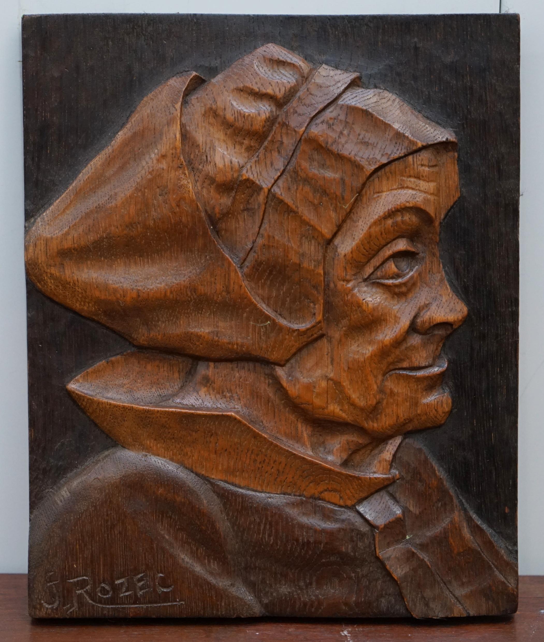 We are delighted to offer for sale this very rare pair of original hand carved from solid walnut J Rozec signed portraits of a fisherman and his wife 

A very good looking and highly collectable and decorative pair, hand carved from solid walnut,