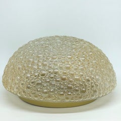 Amber Bubble Glass Limburg Flush Mount Ceiling Light Fixture, 1960s