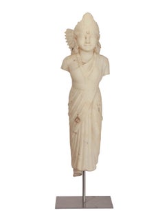 Fragment of a Marble Goddess, India, circa 1900