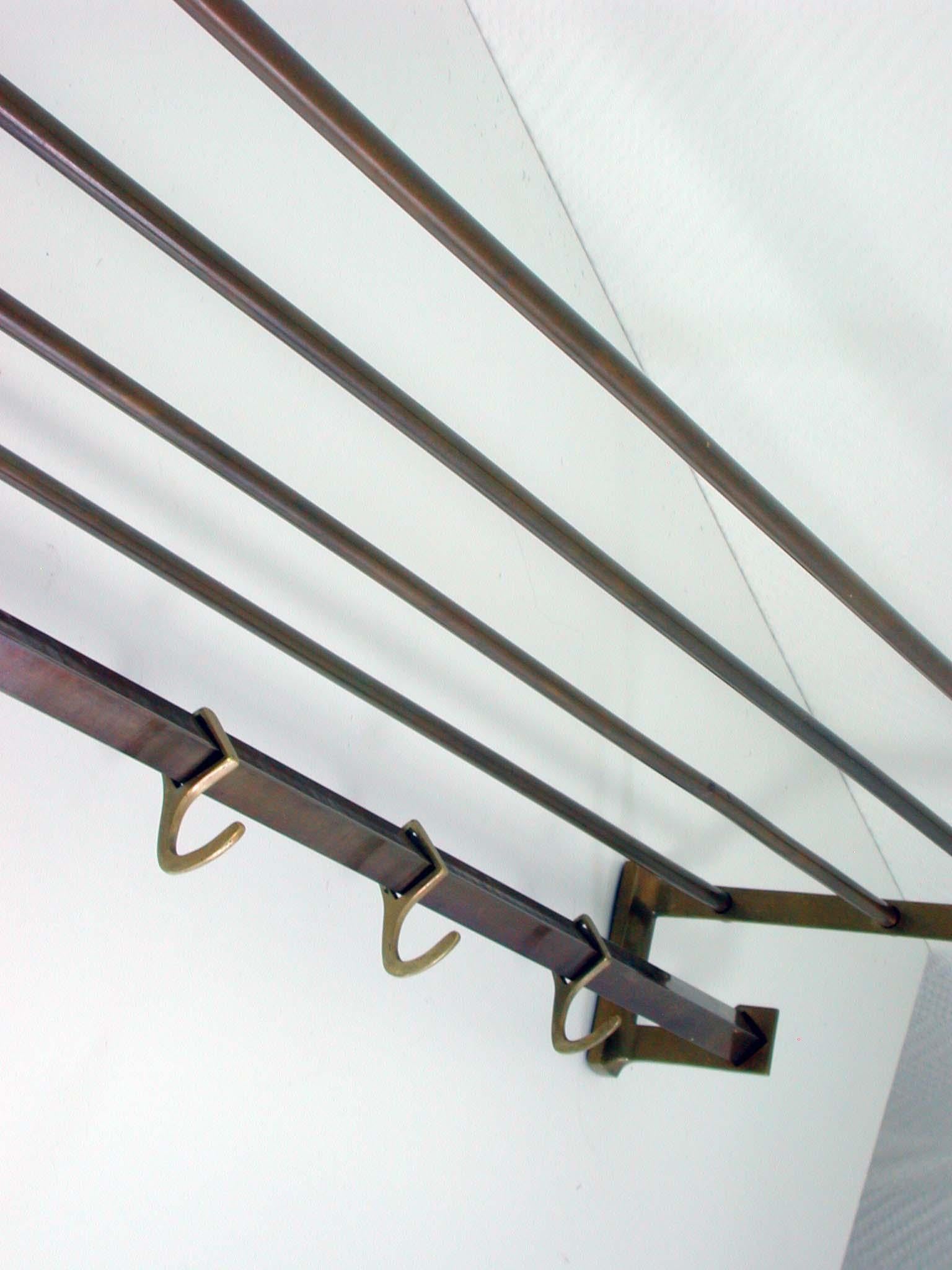 Vintage 1920s Art Deco Bauhaus Austrian Bronze Coat and Hat Rack In Excellent Condition In NUEMBRECHT, NRW