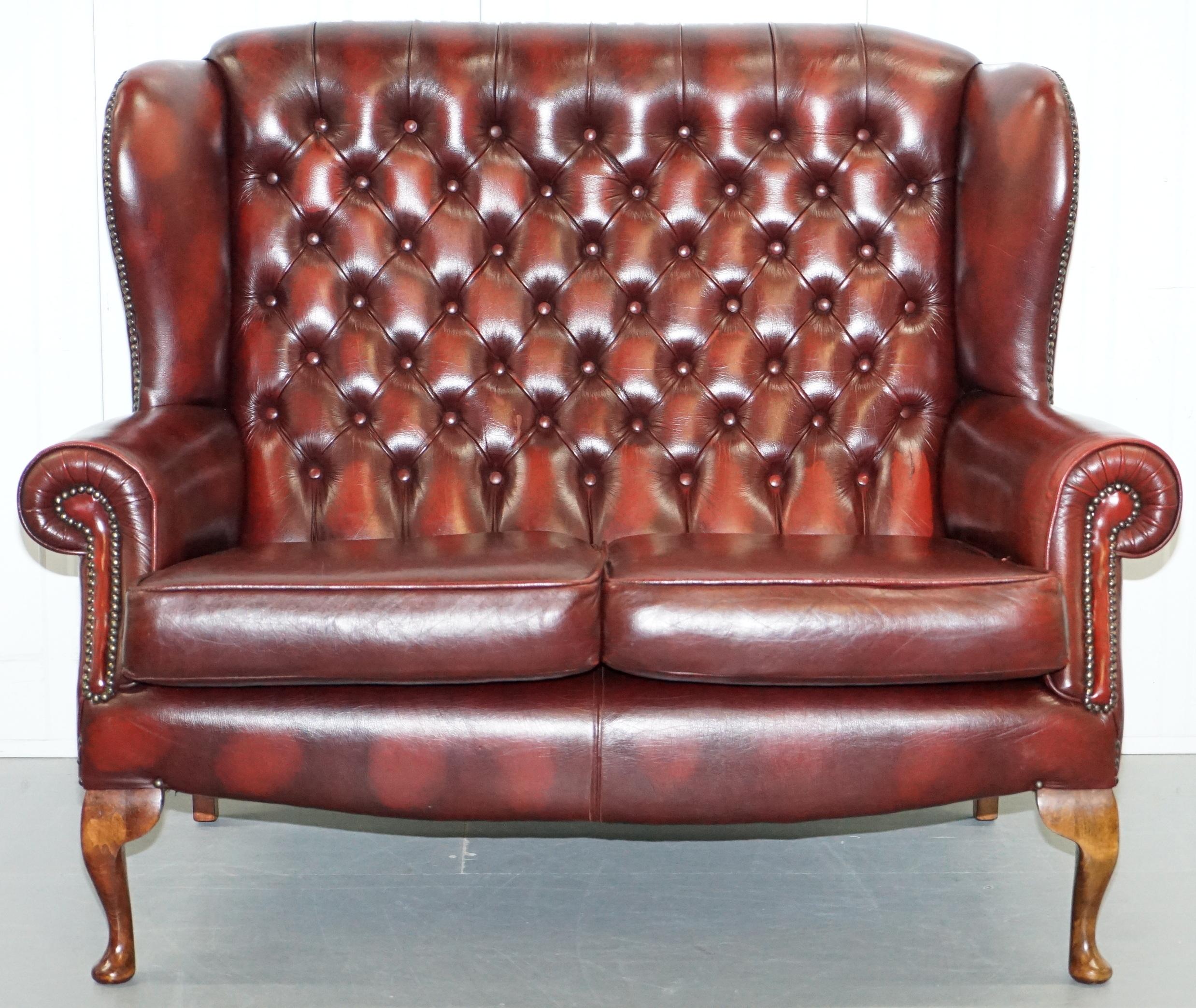 oxblood chesterfield armchair
