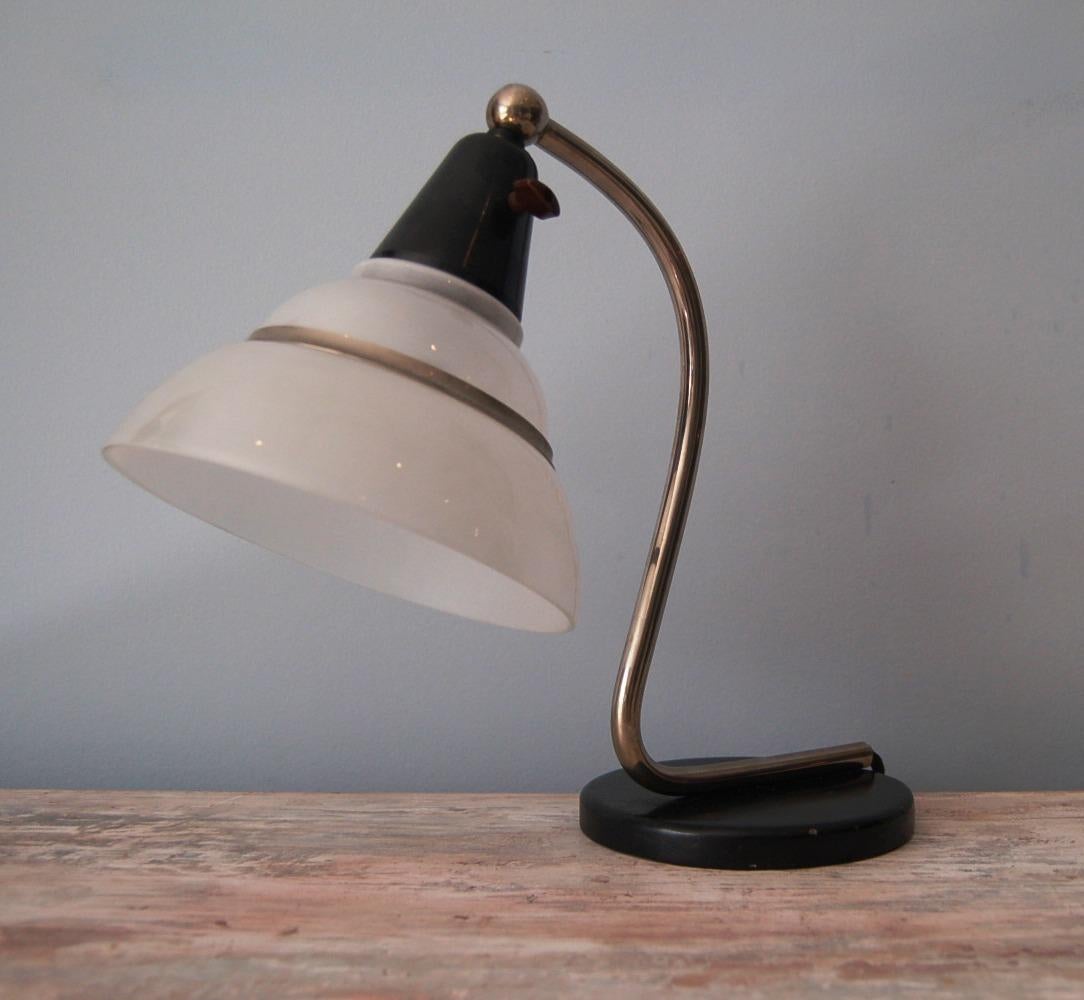 Scandinavian Modern Fog & Mørup, Snake Light with White Frosted Shades, Denmark, circa 1930 For Sale