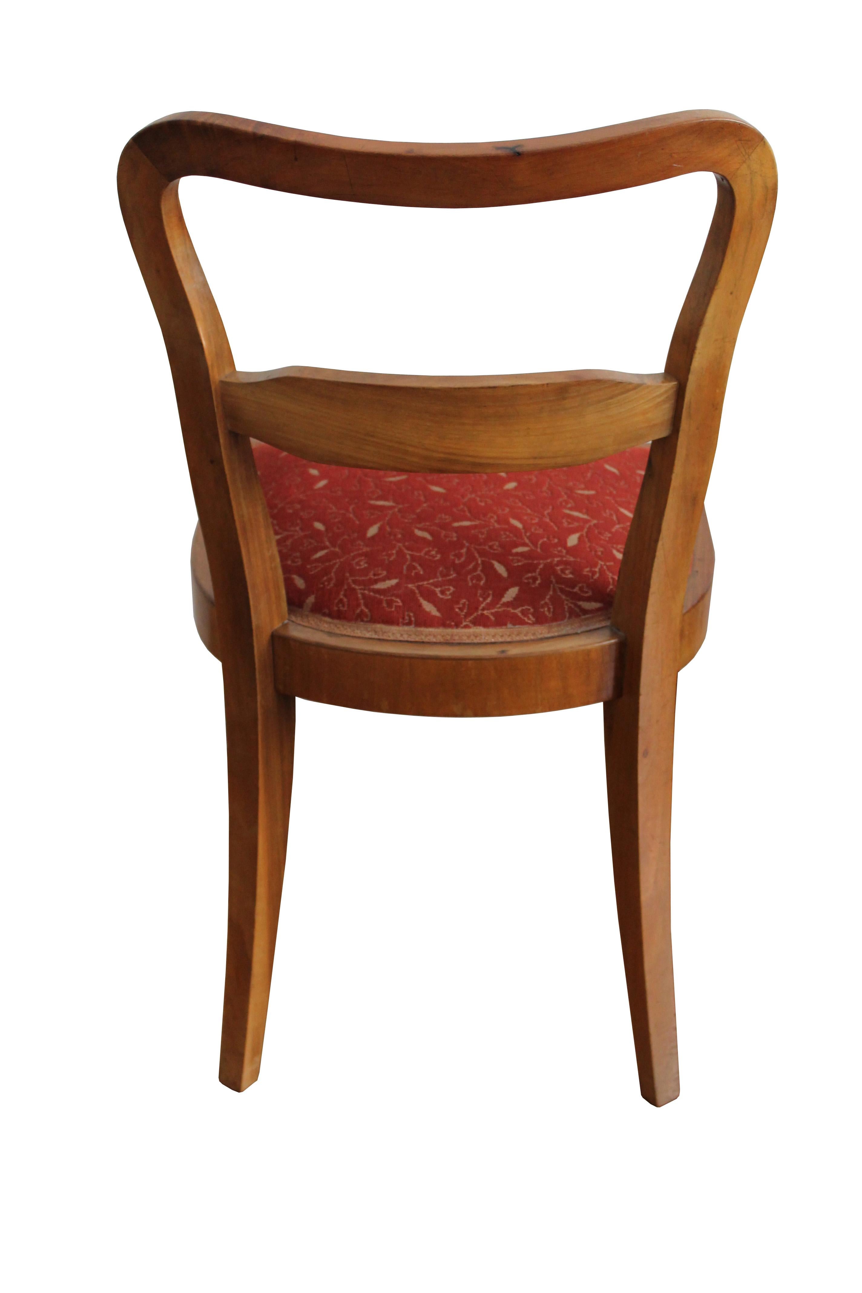 Czech Set of Four Art Deco Dining Chairs For Sale