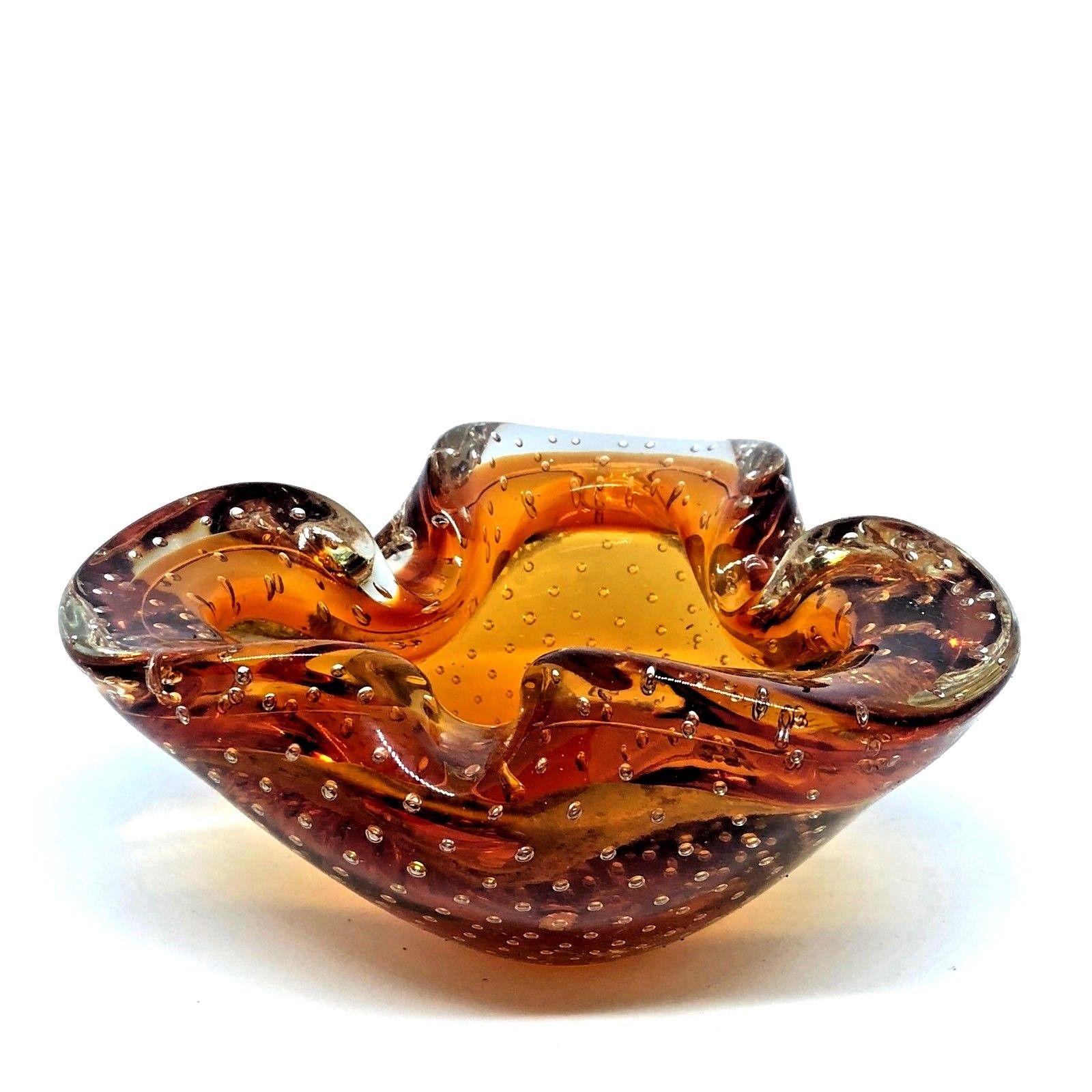 murano amber glass bowl