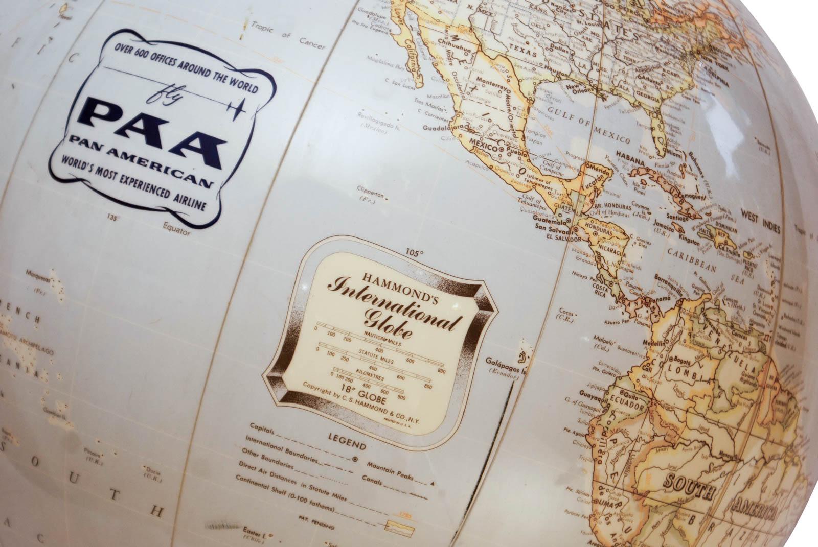 Mid-Century Modern Iconic Pan Am Globe, circa 1950s