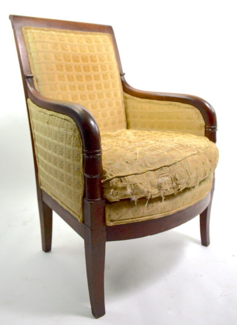 American Empire 19th Century Empire Tub Chair For Sale