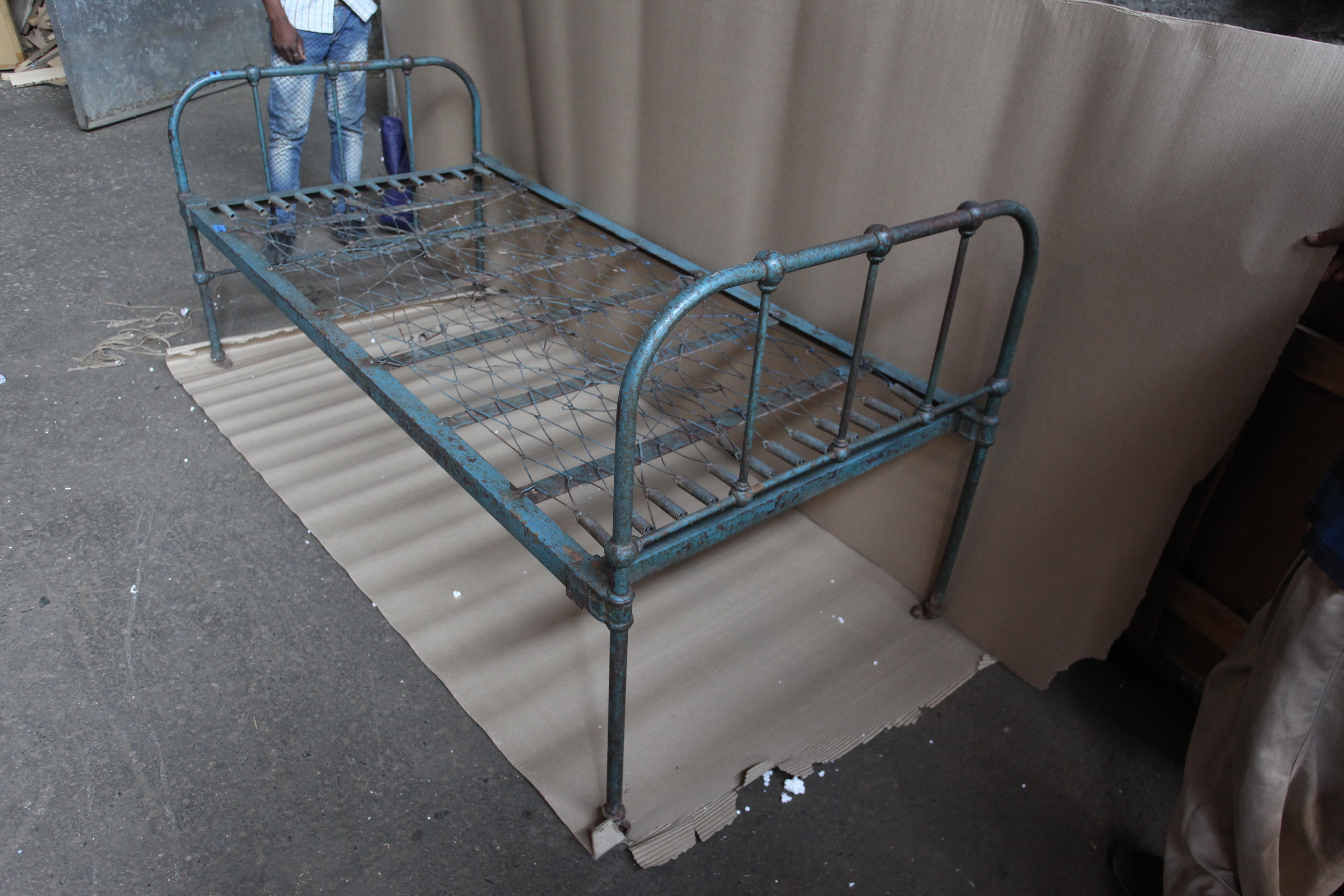 old metal spring bed base