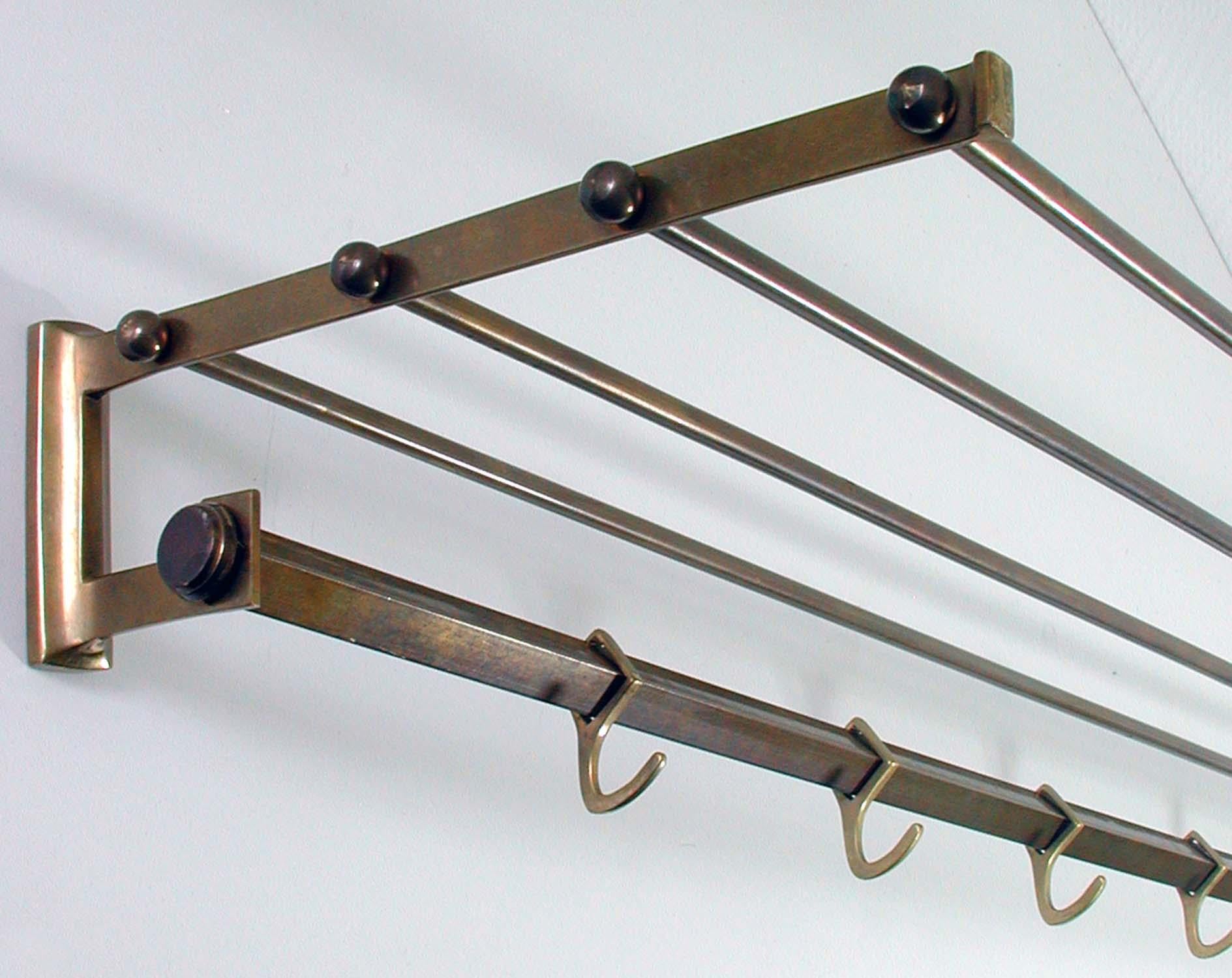 Early 20th Century Vintage 1920s Art Deco Bauhaus Austrian Bronze Coat and Hat Rack