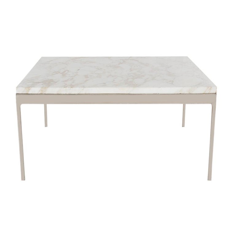 Mid-Century Modern Small Square Marble Cocktail Table by Nicos Zographos For Sale at 1stDibs