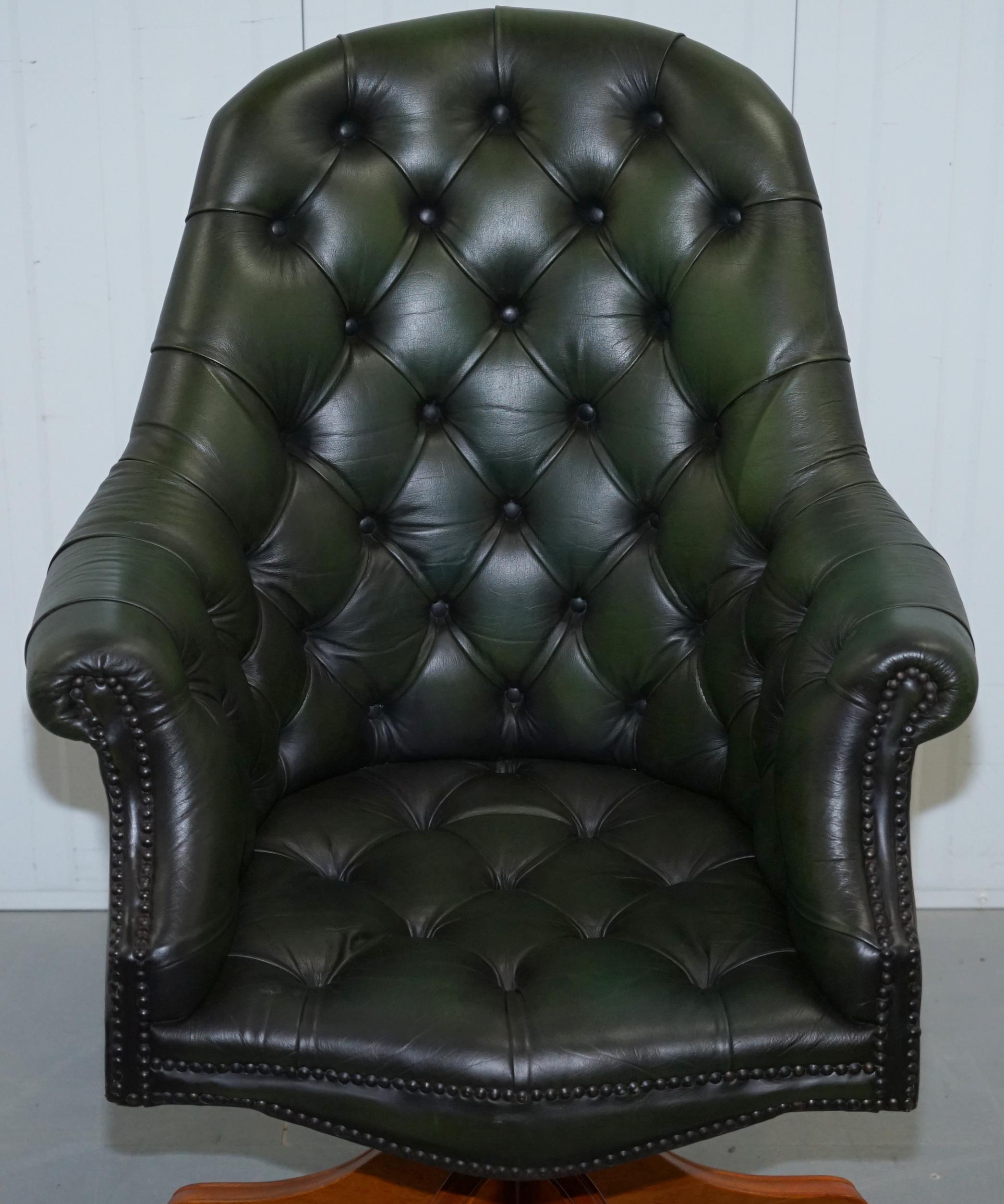 green leather executive chair