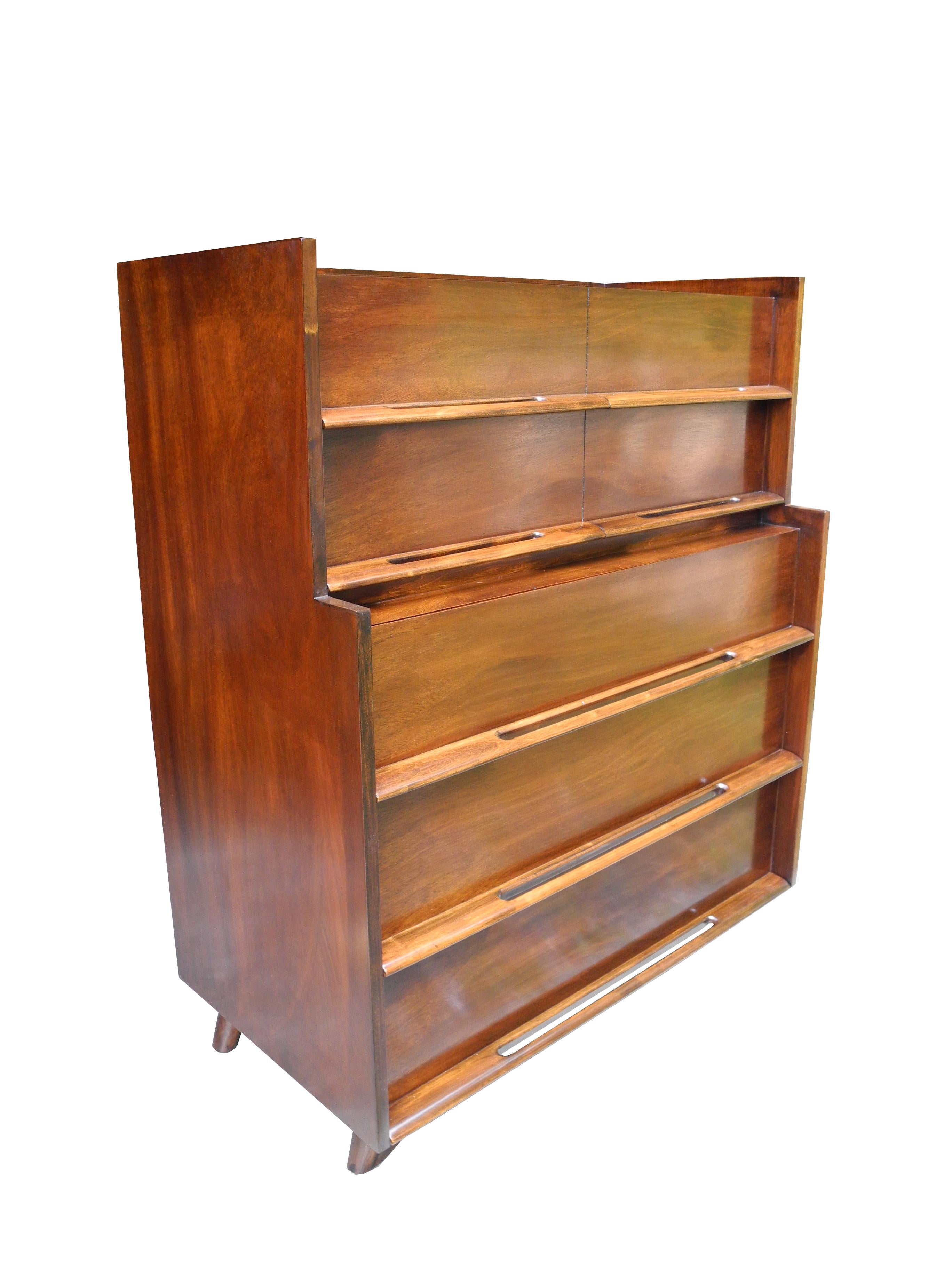 Mid-Century Modern Highboy or Tall Dresser by Edmond J. Spence In Good Condition For Sale In Hudson, NY