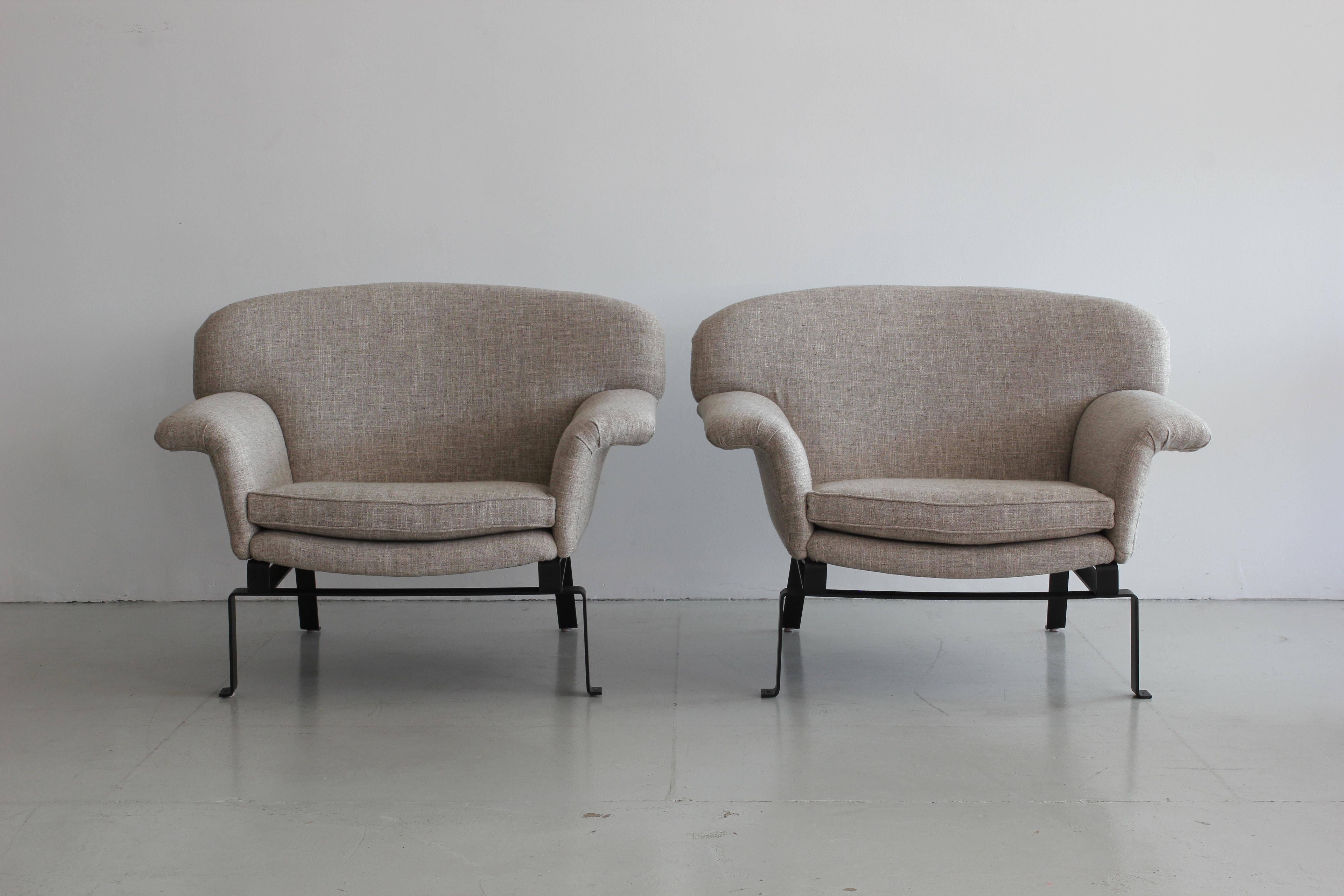 Mid-20th Century Wing Arm Italian Chairs