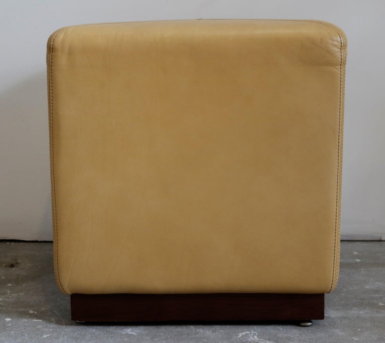 Pair of Camel Leather Stools For Sale at 1stdibs