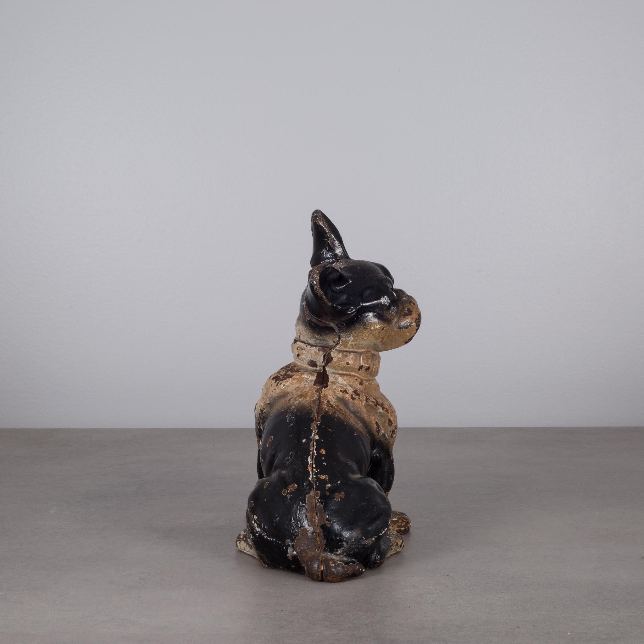 Early 20th Century Cast Iron French Bulldog Doorstop by Hubley, c. 1910- 1940s In Excellent Condition In San Francisco, CA