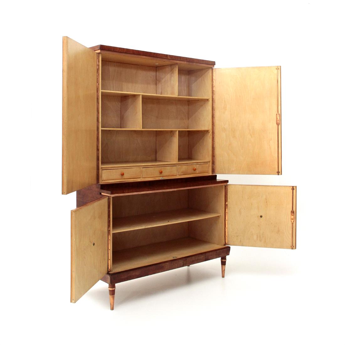 Mid-20th Century Modernist Cabinet with Copper Details, 1940s