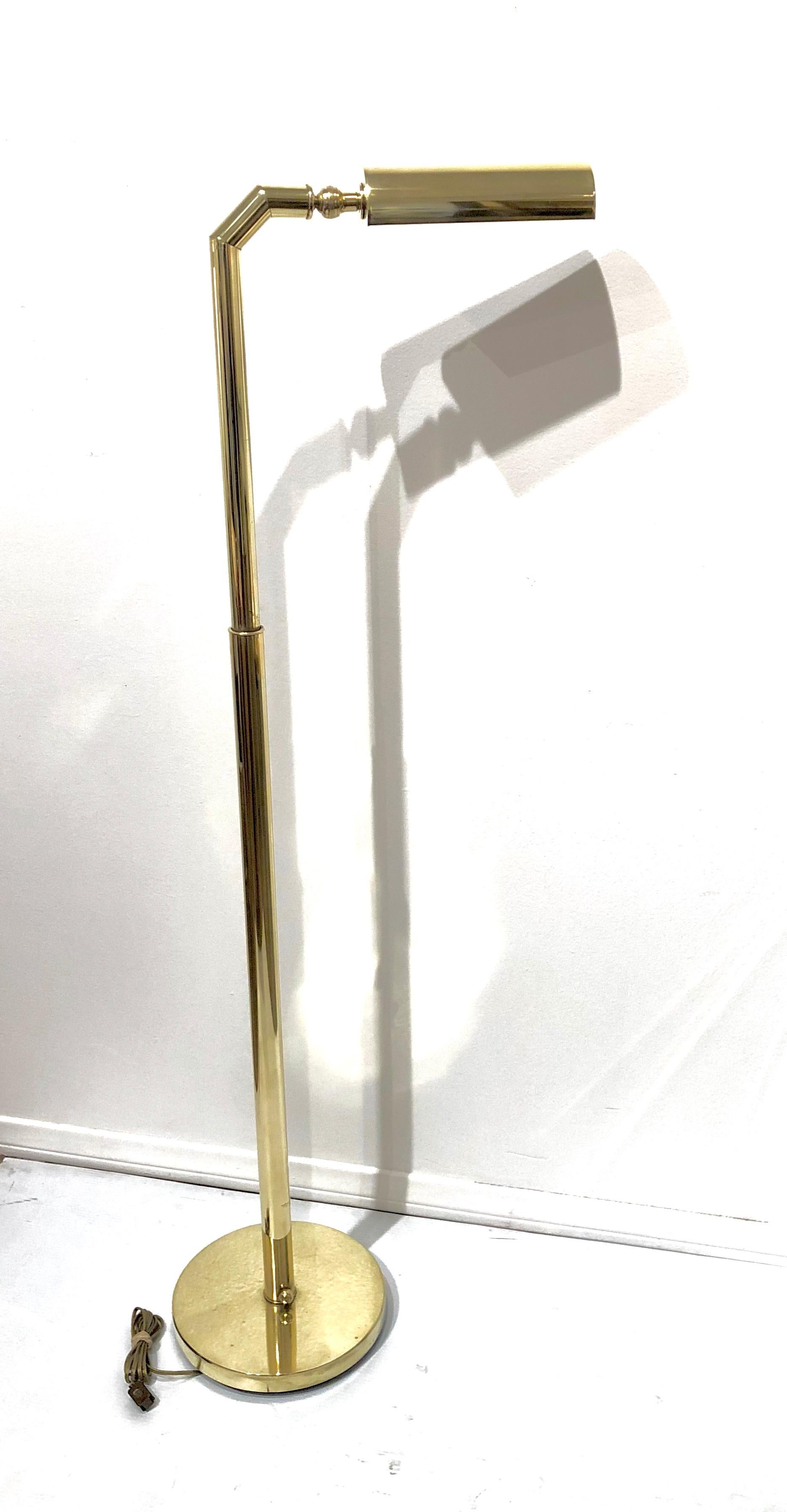 Polished Brass Multi-Directional Rare Floor Lamp In Good Condition In San Diego, CA