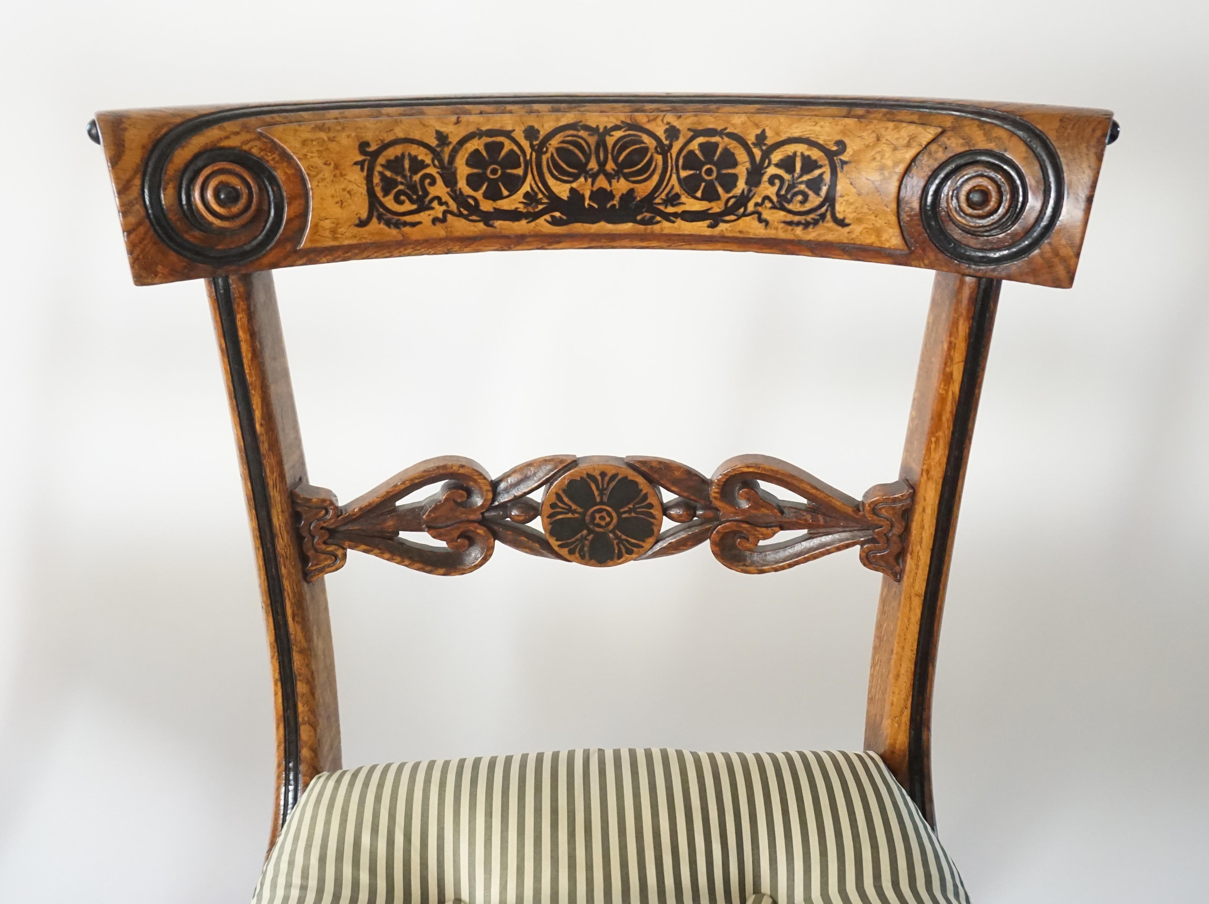 English Chairs by George Bullock, Set of 4, England, 1816