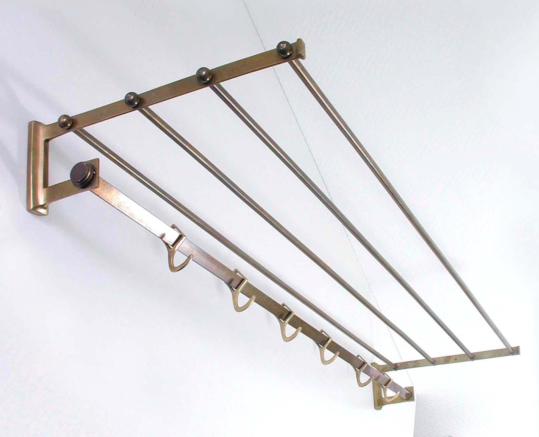 Vintage 1920s Art Deco Bauhaus Austrian Bronze Coat and Hat Rack 1