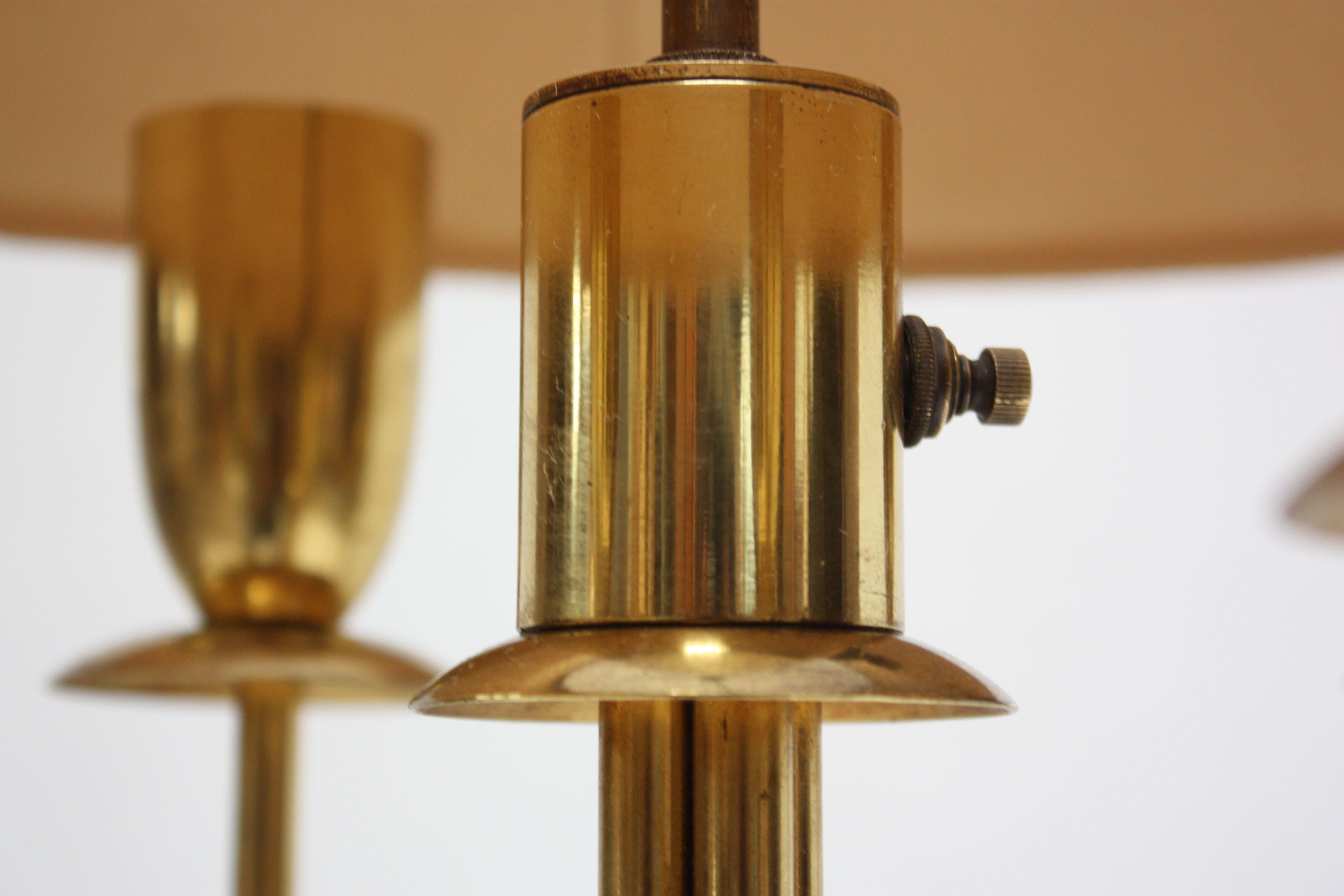 Mid-20th Century Mid-Century Modern Four-Fixture Brass Table Lamp
