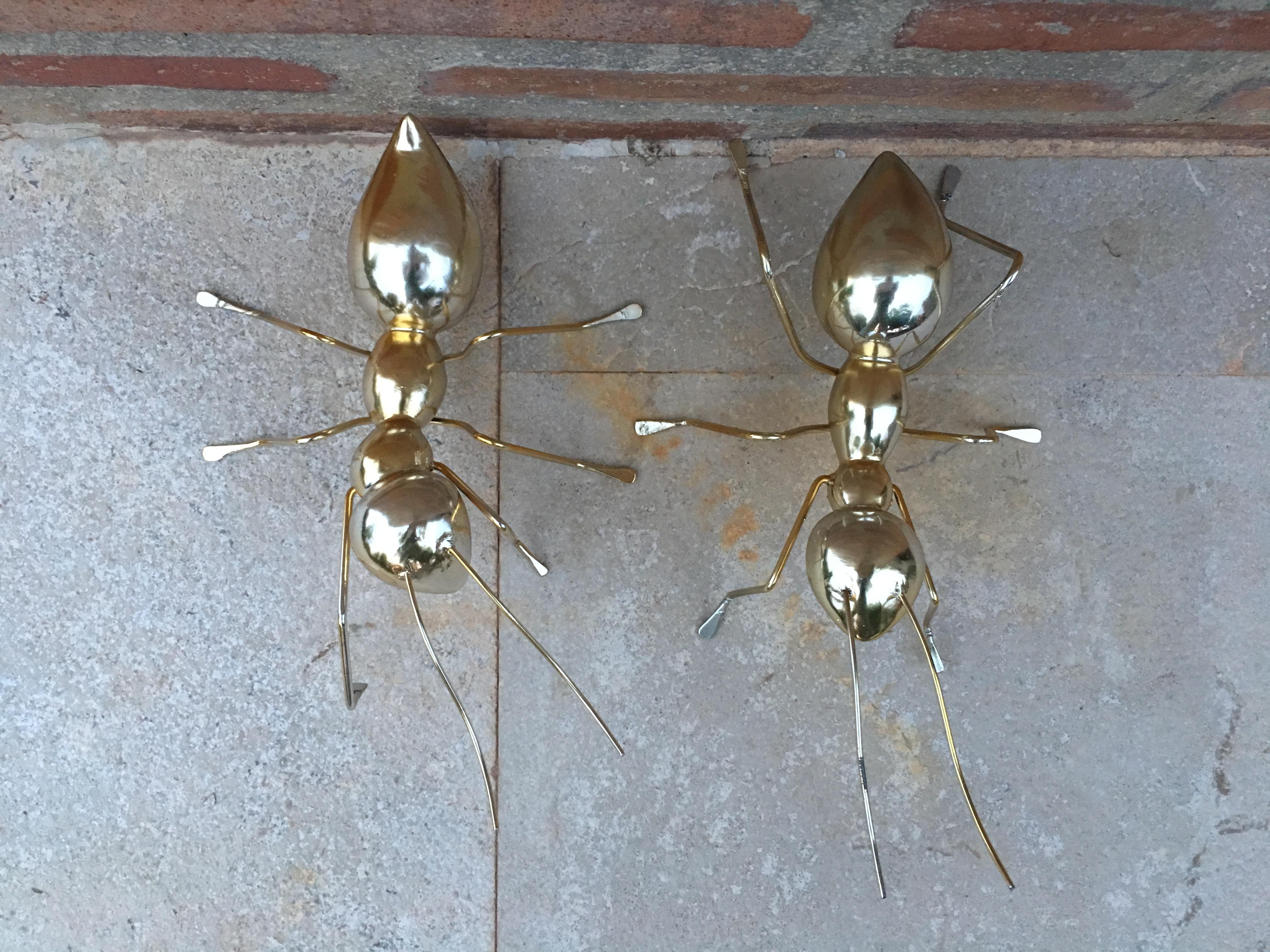 Mid-Century Modern 20th Pair of Decorative Metal Ants