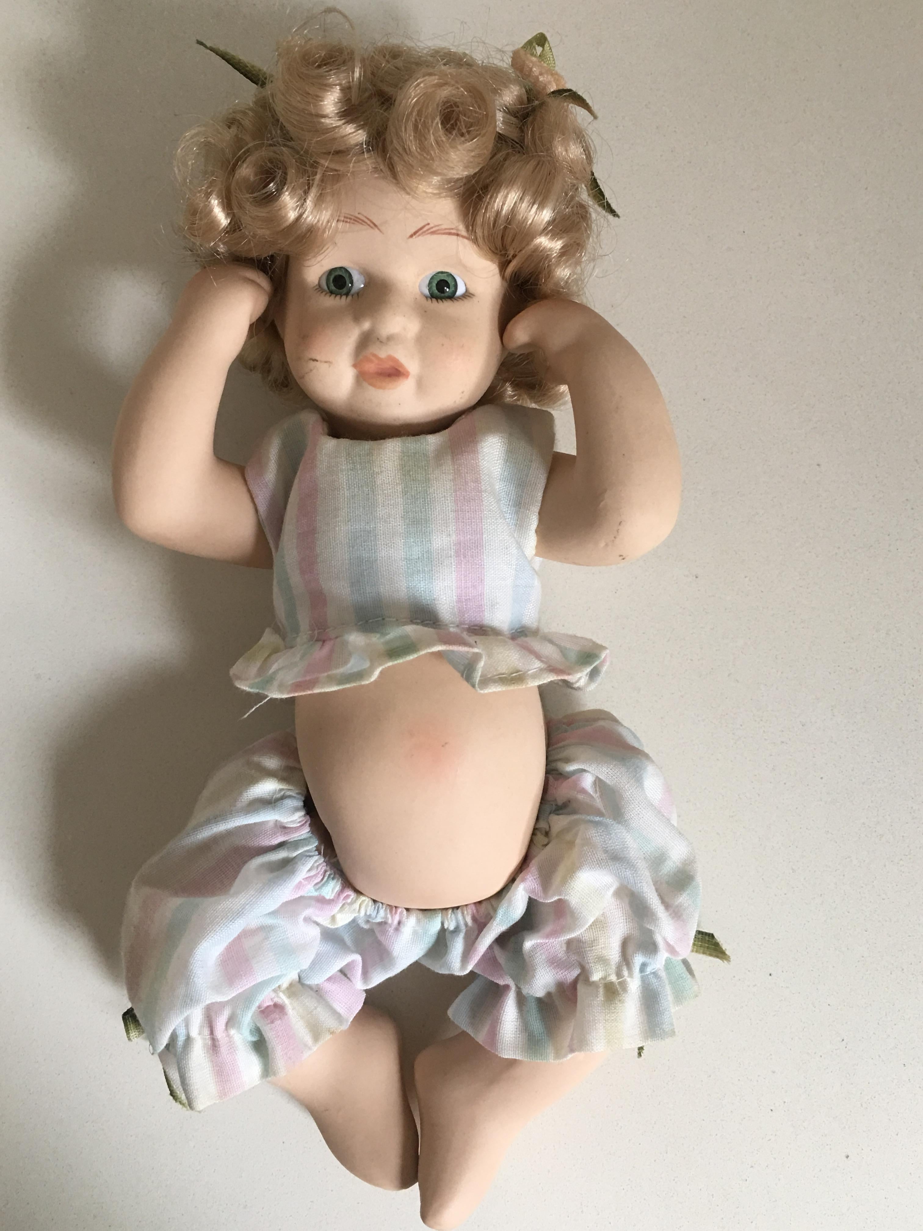 Mid-Century Modern Midcentury Antique Bisque Porcelain Doll For Sale