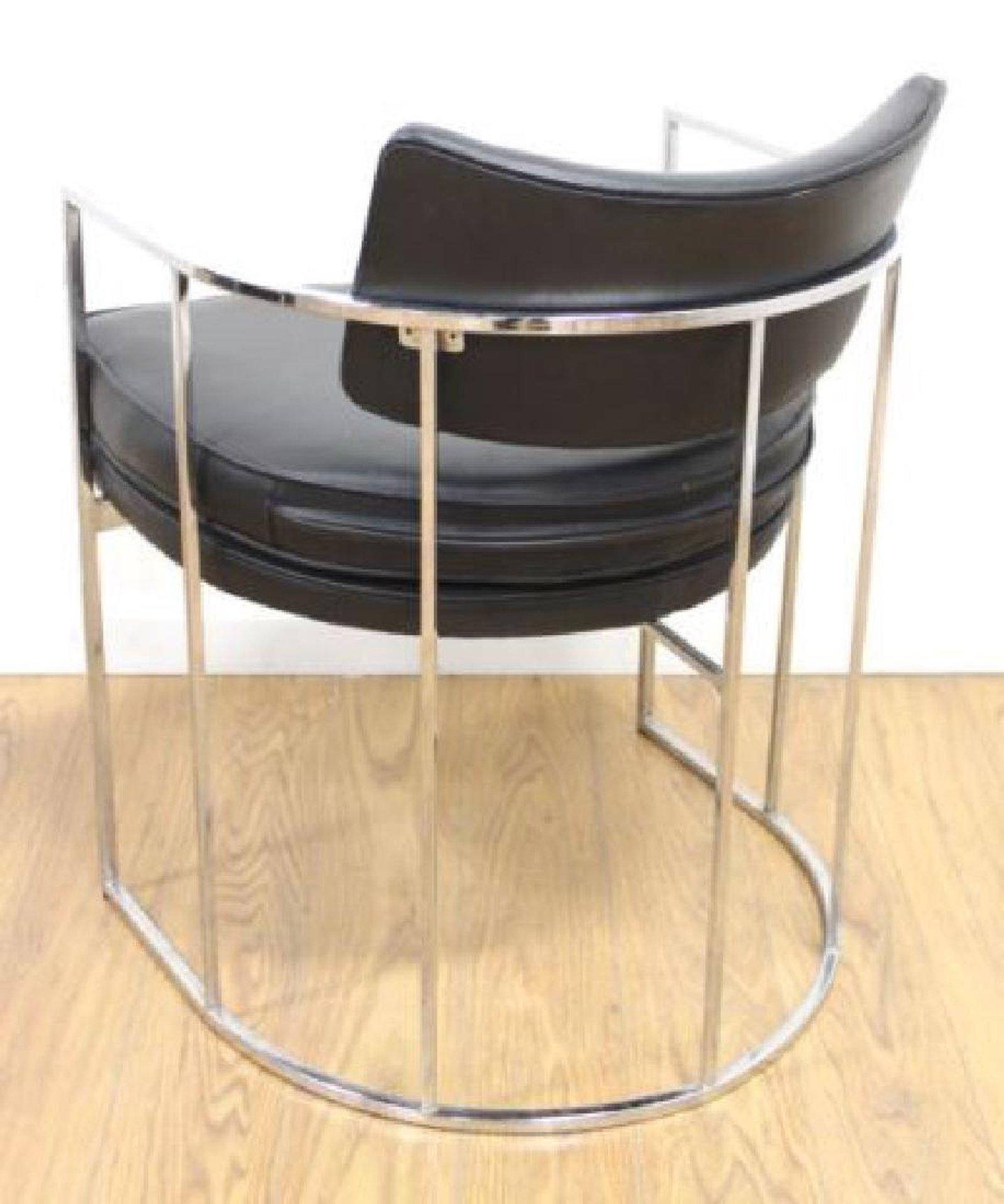 20th Century Set of Four Midcentury Milo Baughman Dining Chairs in Black For Sale