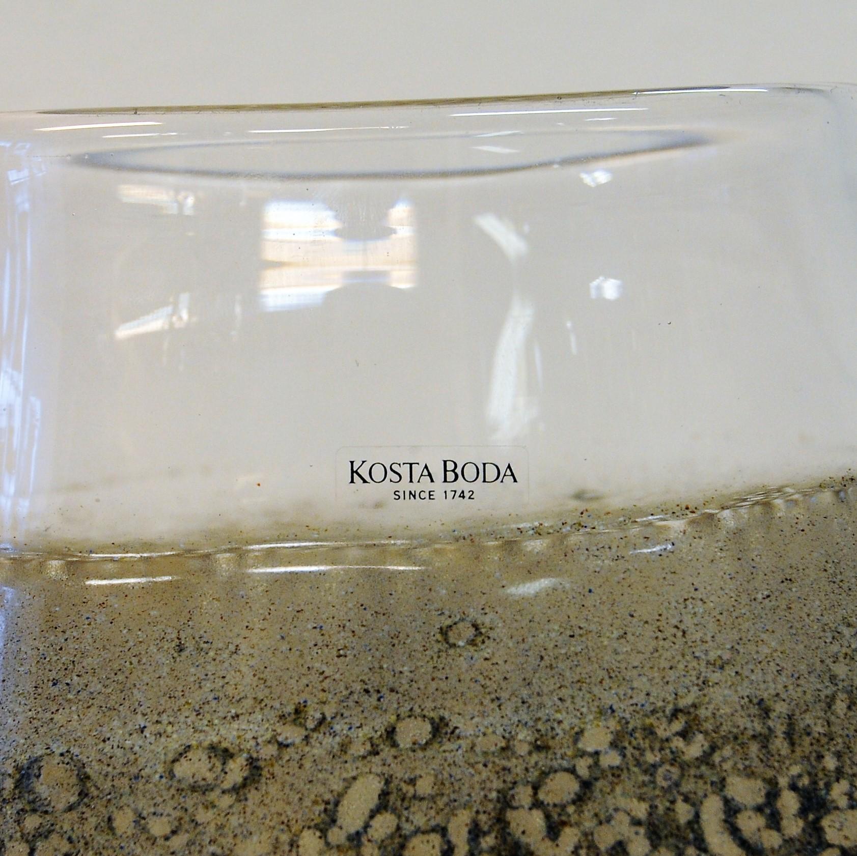 Scandinavian Modern Vintage Fossil Art Glass Vase by Kjell Engman for Kosta Boda