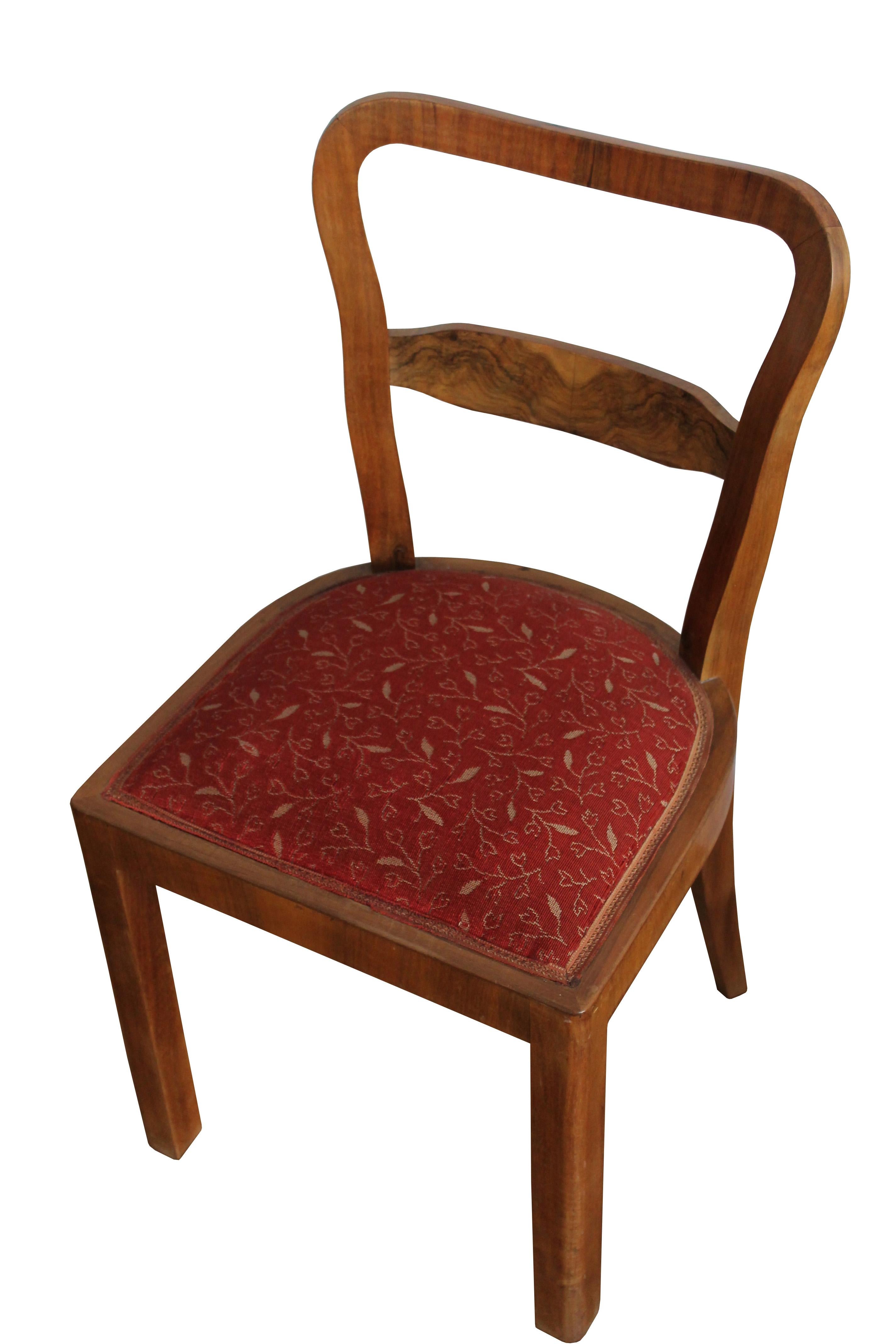 Mid-20th Century Set of Four Art Deco Dining Chairs For Sale