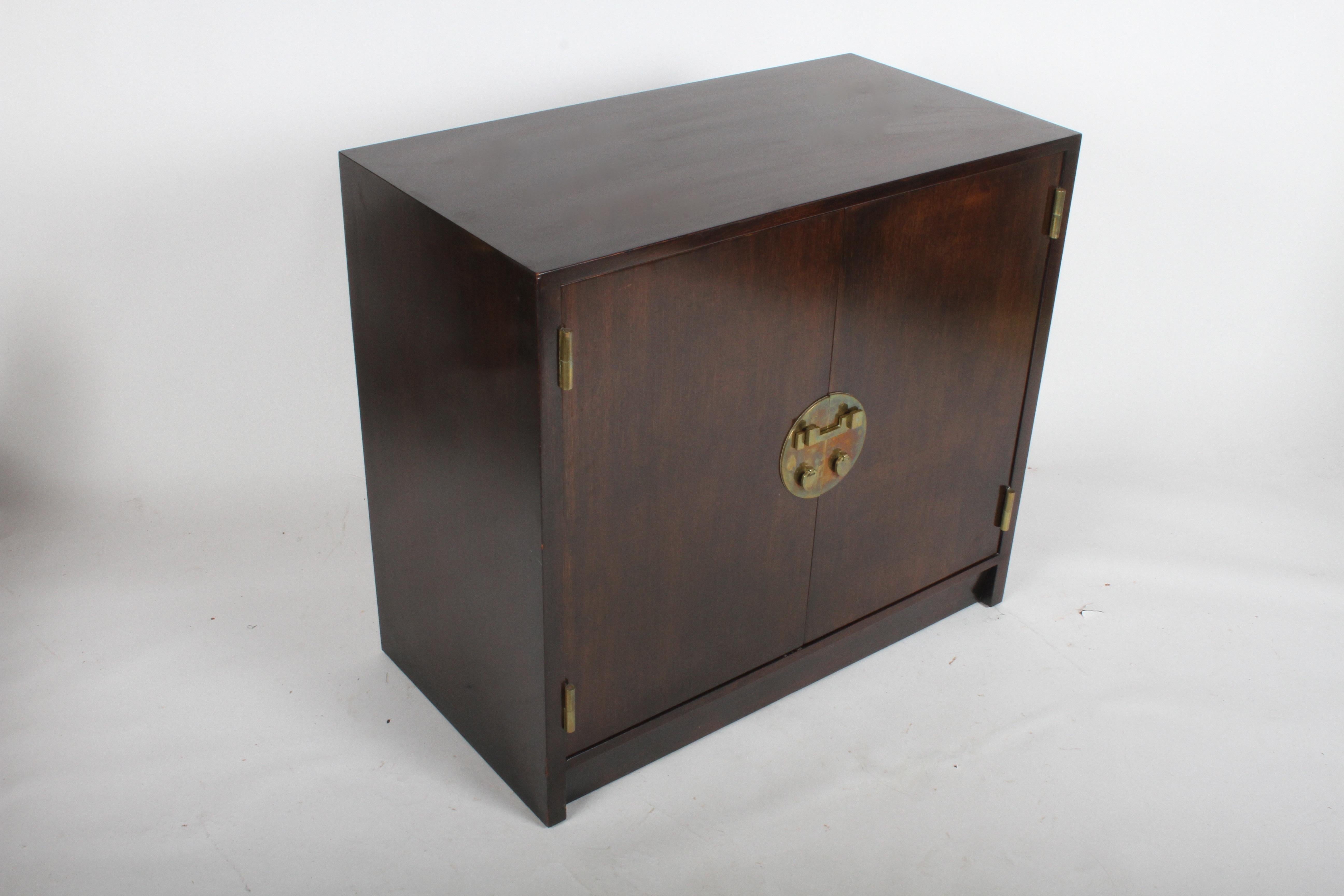 Mid-Century Modern Edward J. Wormley for Dunbar Cabinet with Asian Hardware For Sale