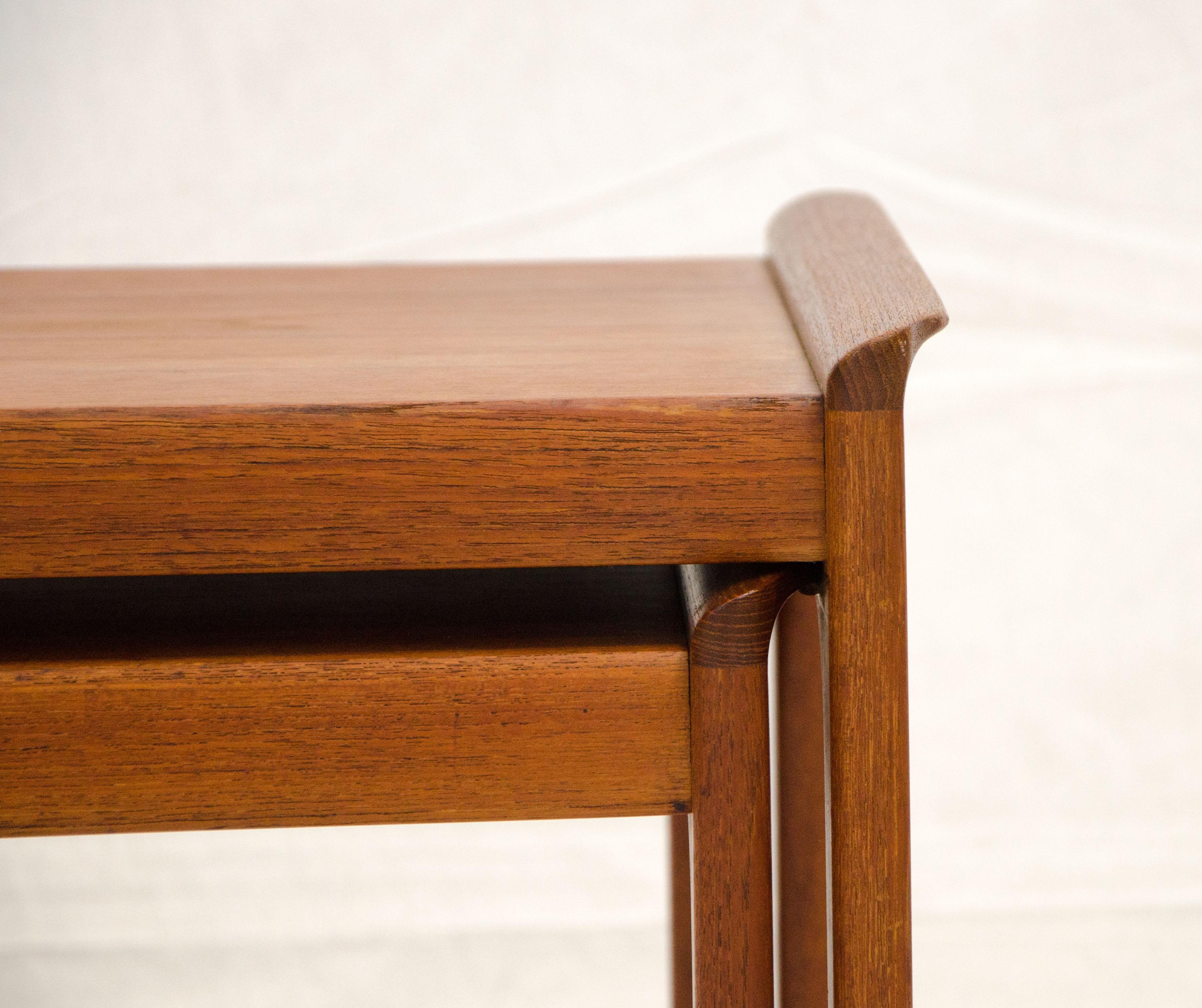 Pair of Teak Danish Nesting Tables 1