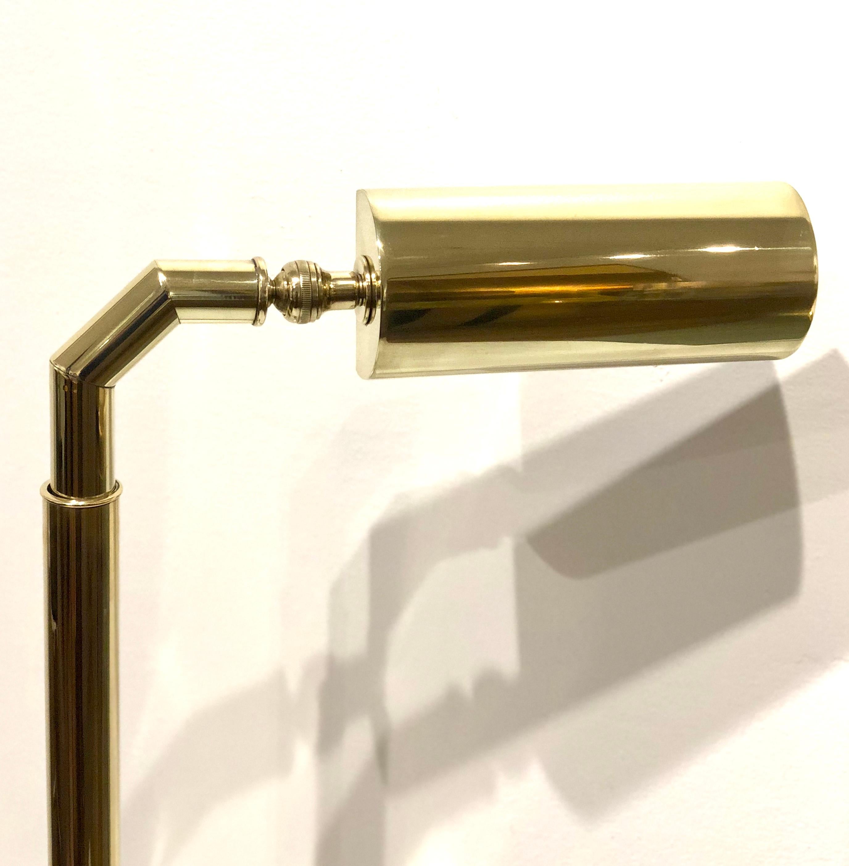 20th Century Polished Brass Multi-Directional Rare Floor Lamp