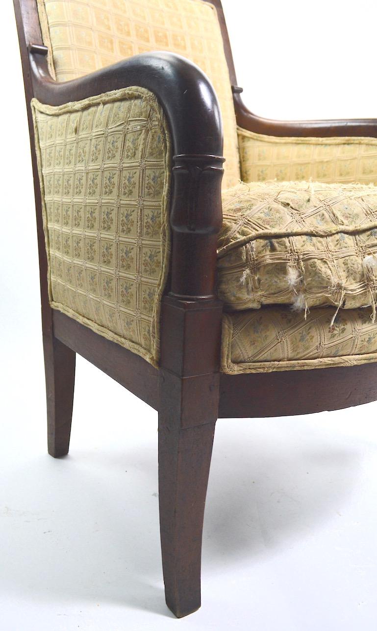 Upholstery 19th Century Empire Tub Chair For Sale