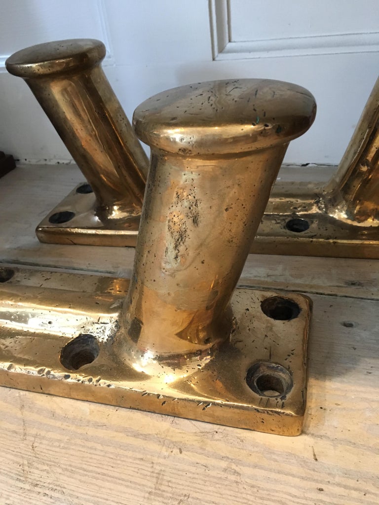 Very Large and Rare Brass Ship's Cleats For Sale at 1stdibs