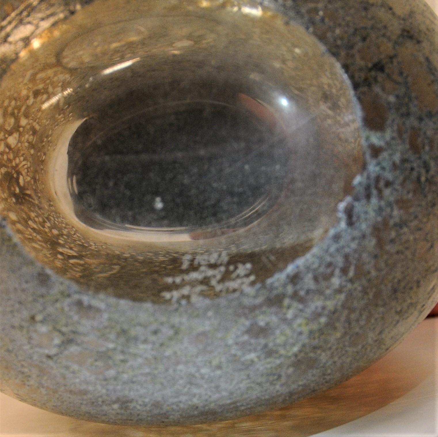 Swedish Vintage Fossil Art Glass Vase by Kjell Engman for Kosta Boda