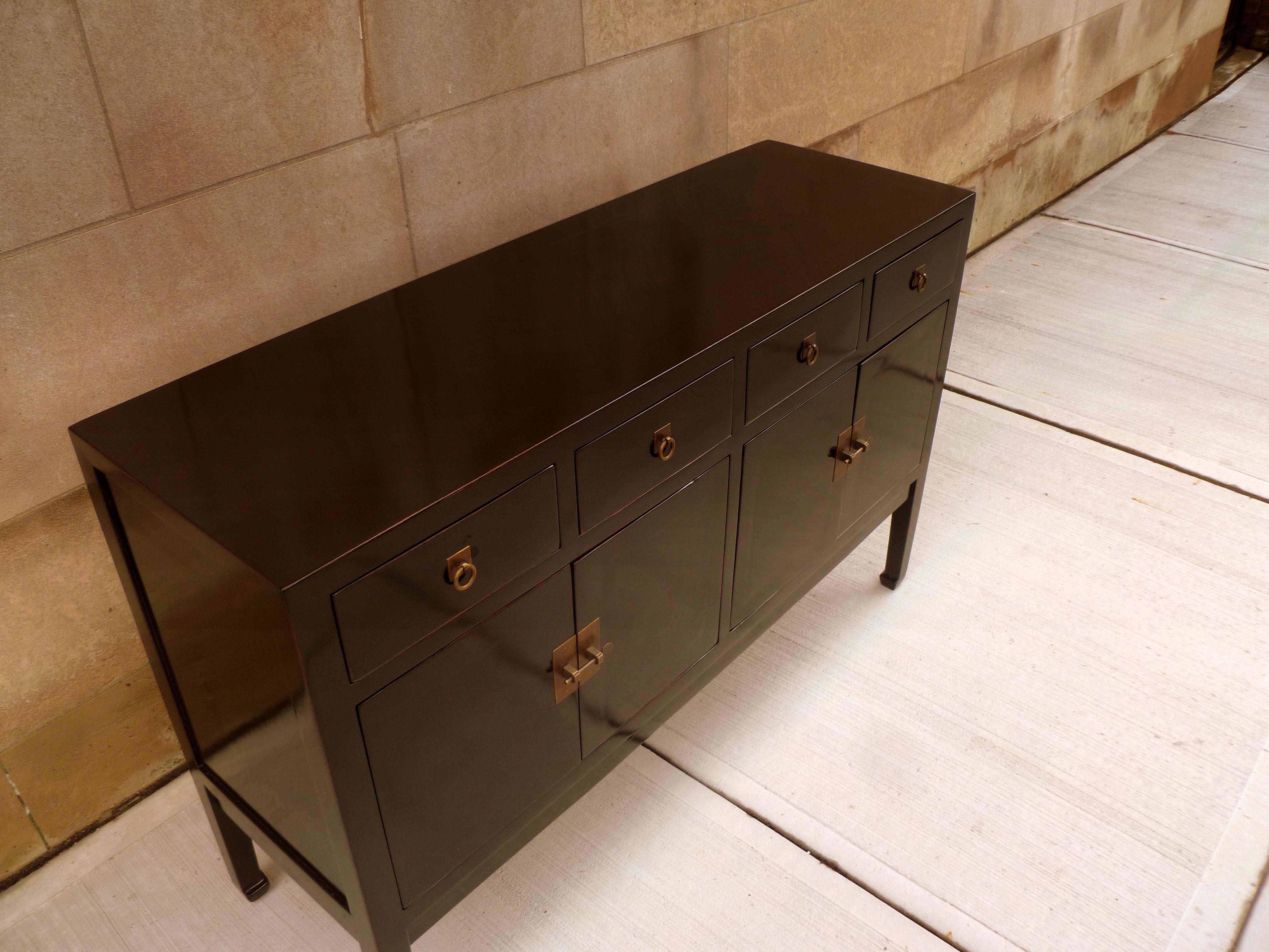 Mid-20th Century Fine Black Lacquer Sideboard or Console Table