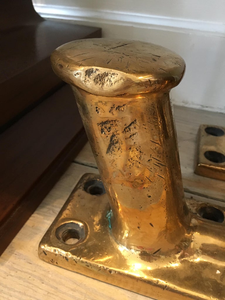 Very Large and Rare Nautical Brass Ship's Cleats at 1stDibs