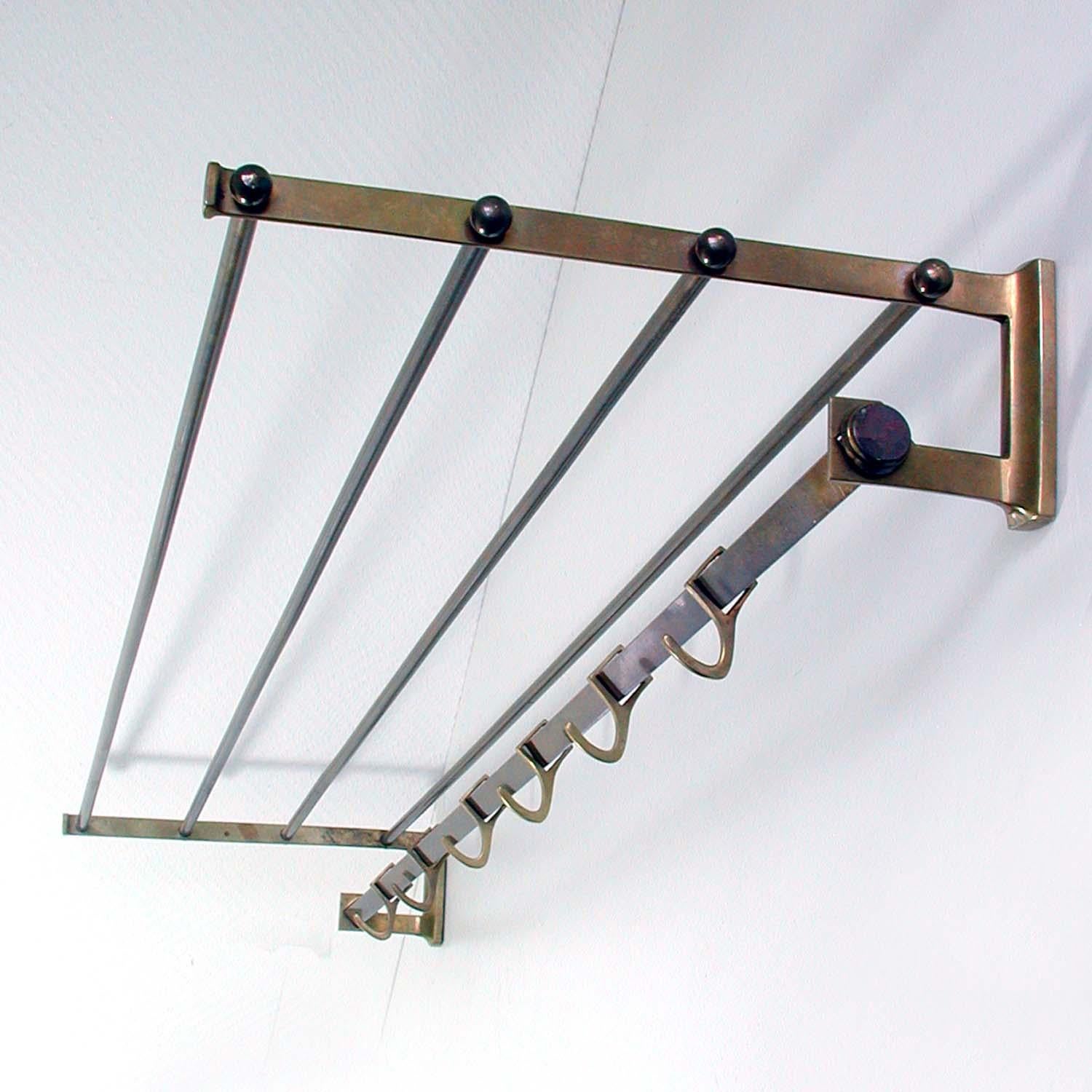 Vintage 1920s Art Deco Bauhaus Austrian Bronze Coat and Hat Rack 4