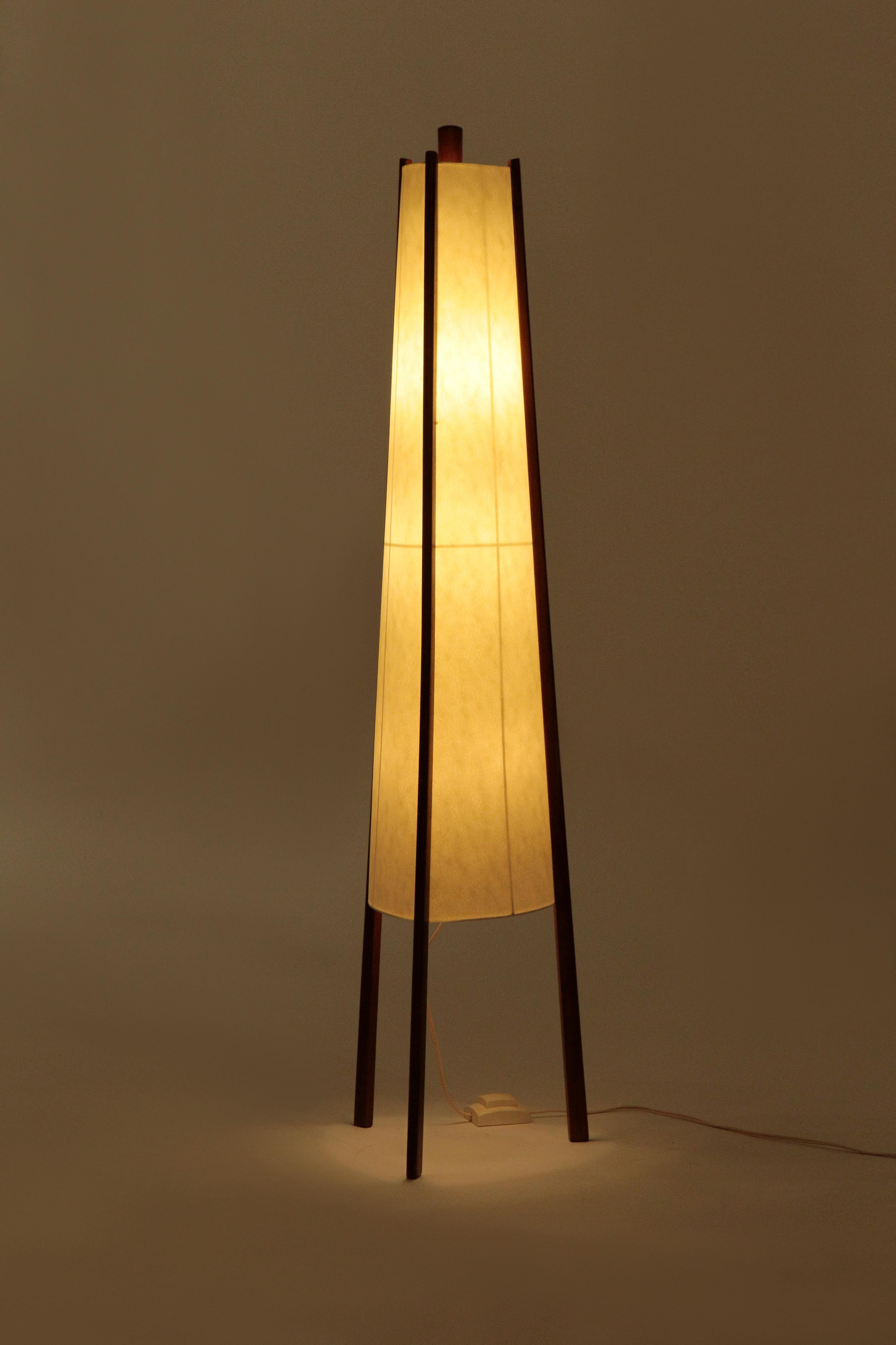 Swiss Floor Lamp Walnut, 1950s 3